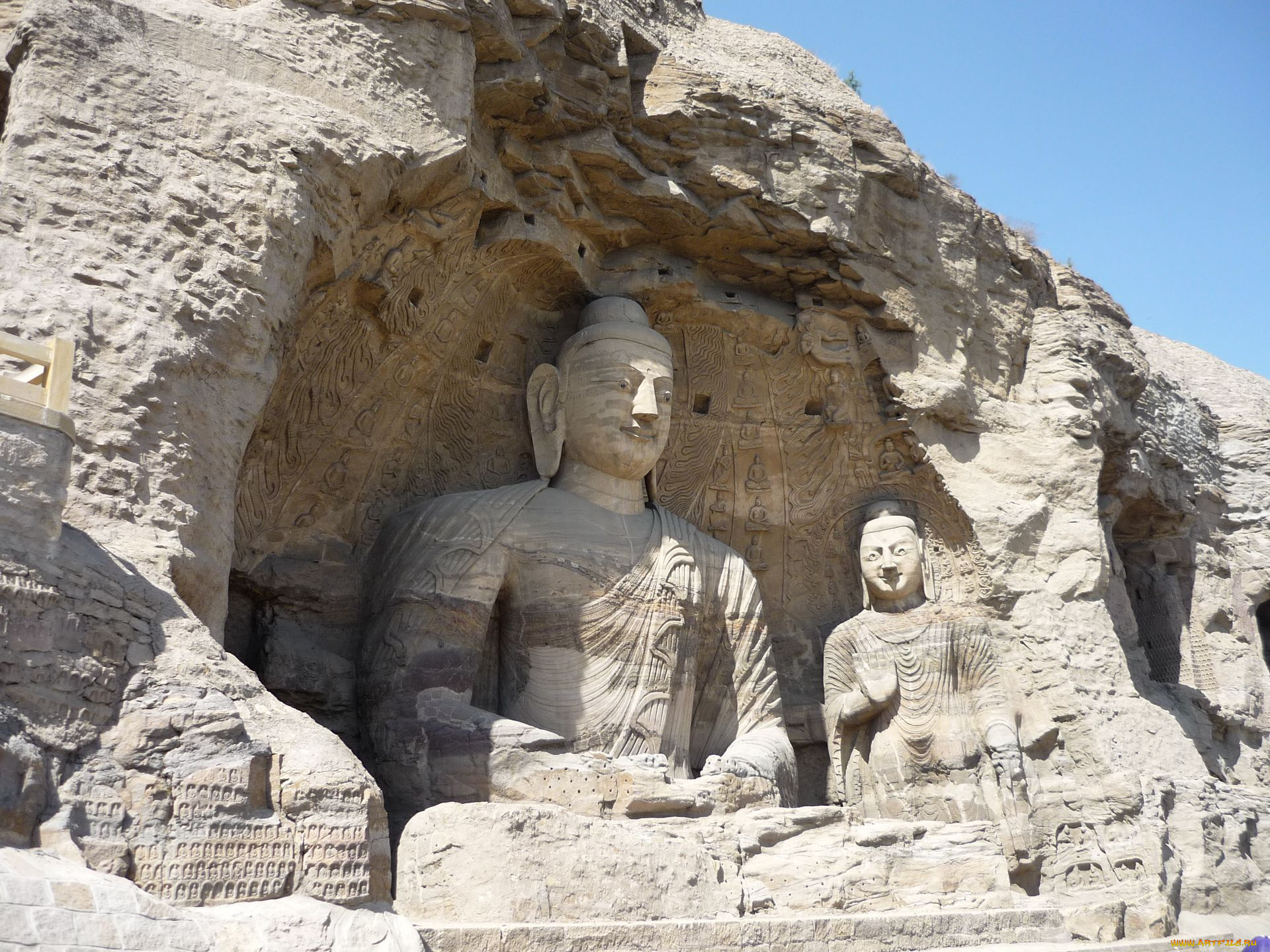 города, исторические, архитектурные, памятники, скала, будда