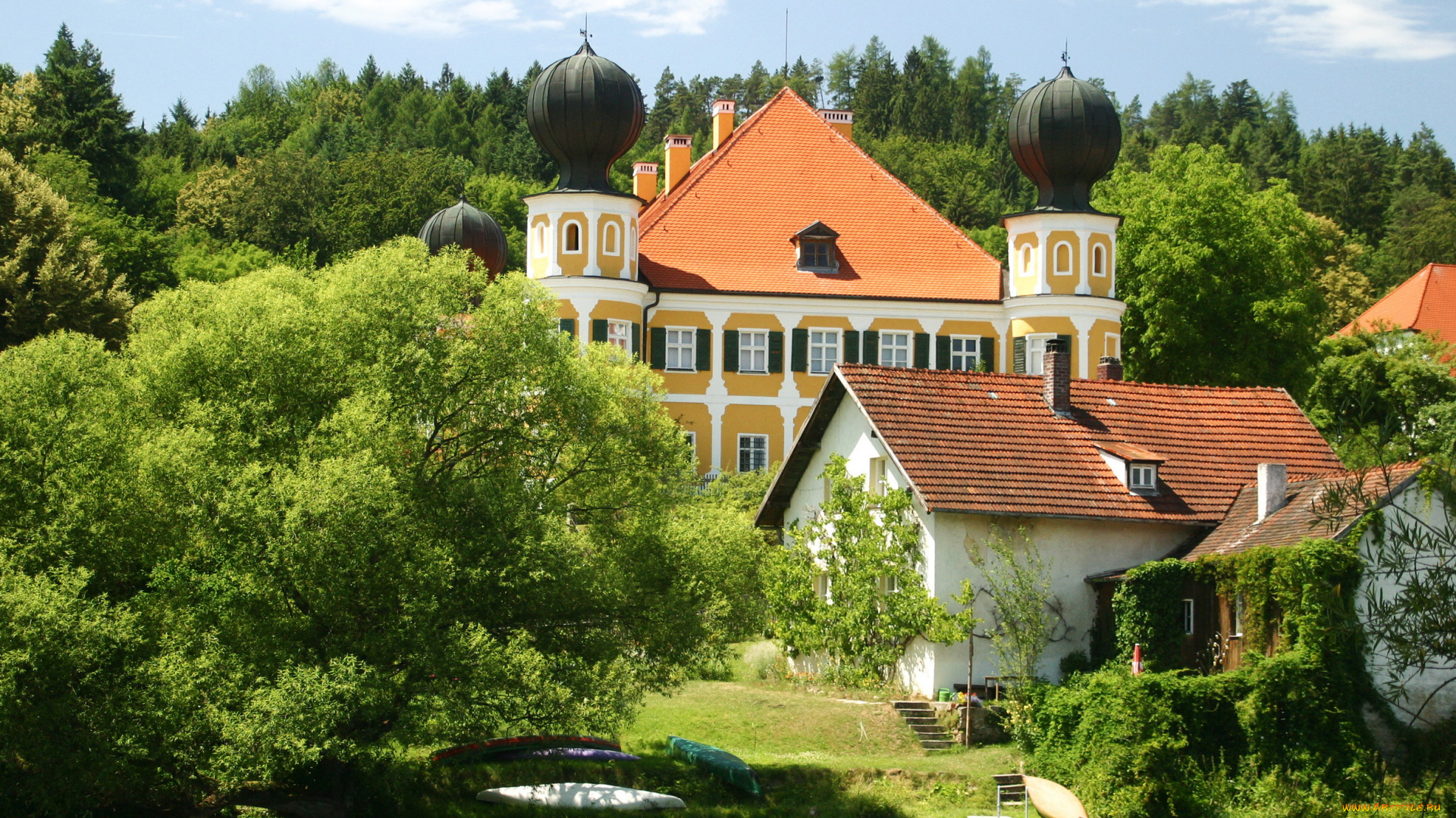 германия, бавария, замок, ramspau, города, дворцы, замки, крепости, пейзаж