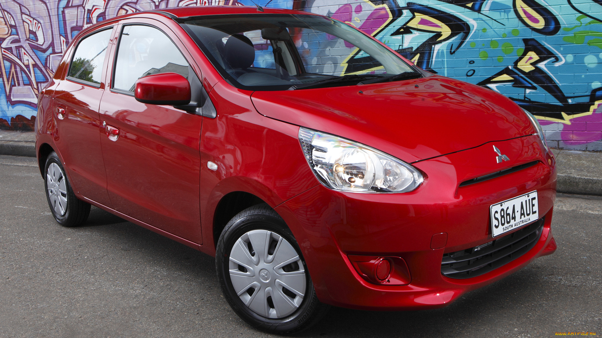 автомобили, mitsubishi, au-spec, 2013г, красный, mirage