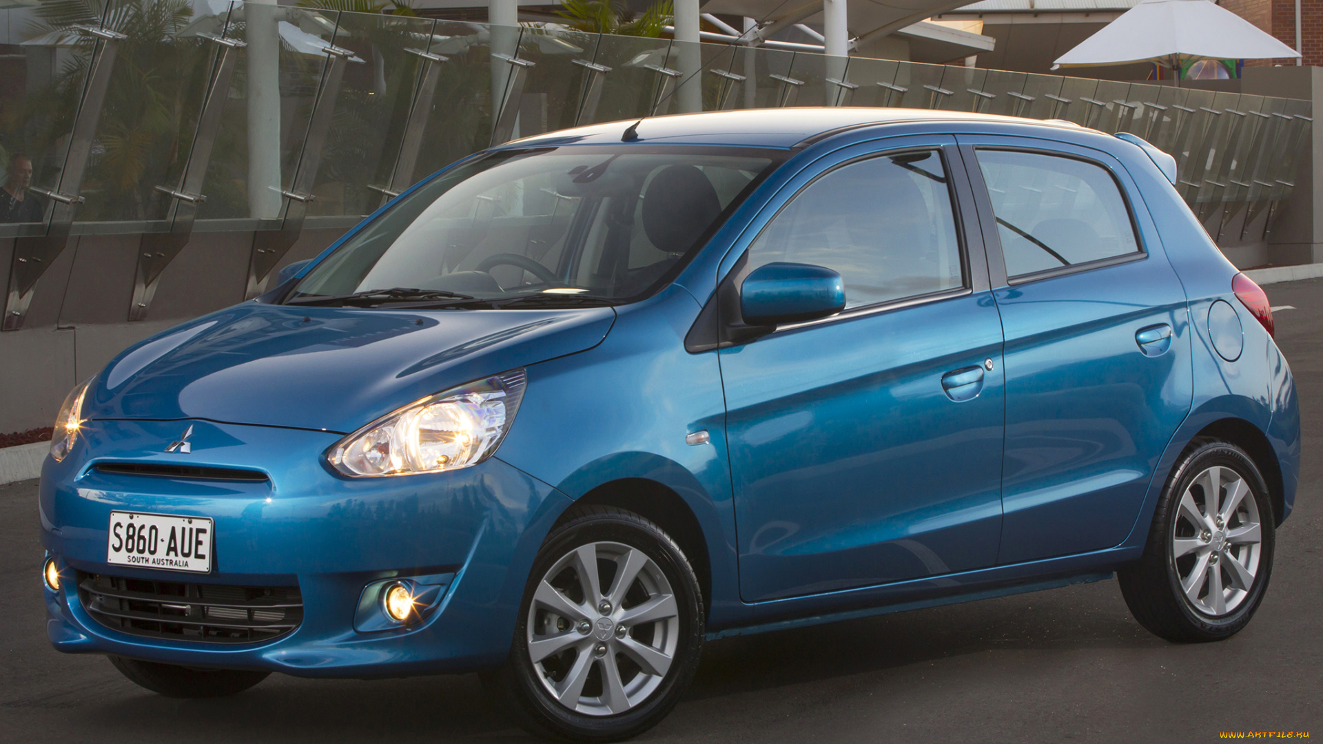 автомобили, mitsubishi, синий, 2013г, au-spec, mirage