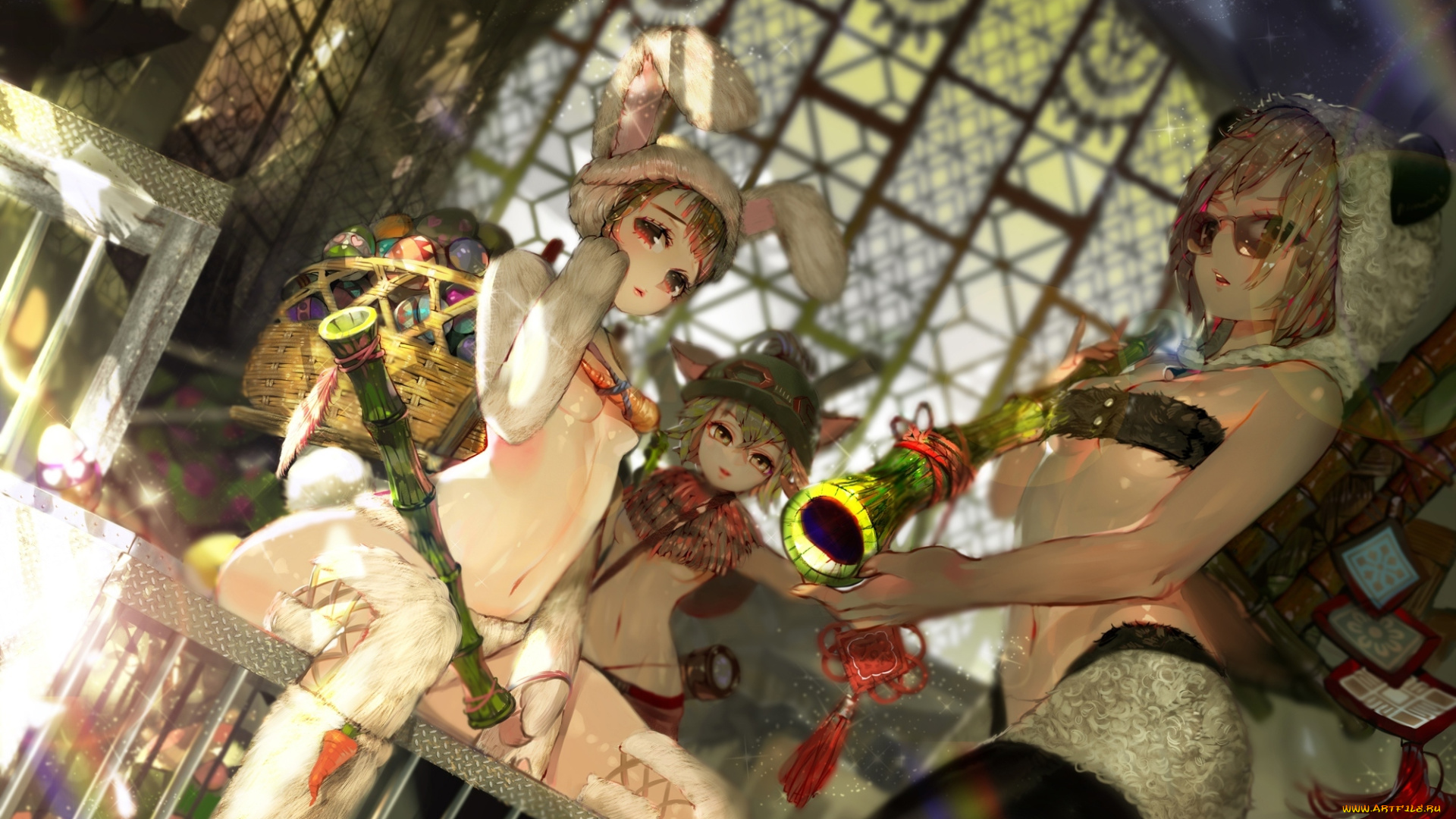 league, of, legends, фэнтези, девушки, удивление, взгляд, teemo, dahl, lange, league, of, legends, улыбка, зайчики, яйца, клетки