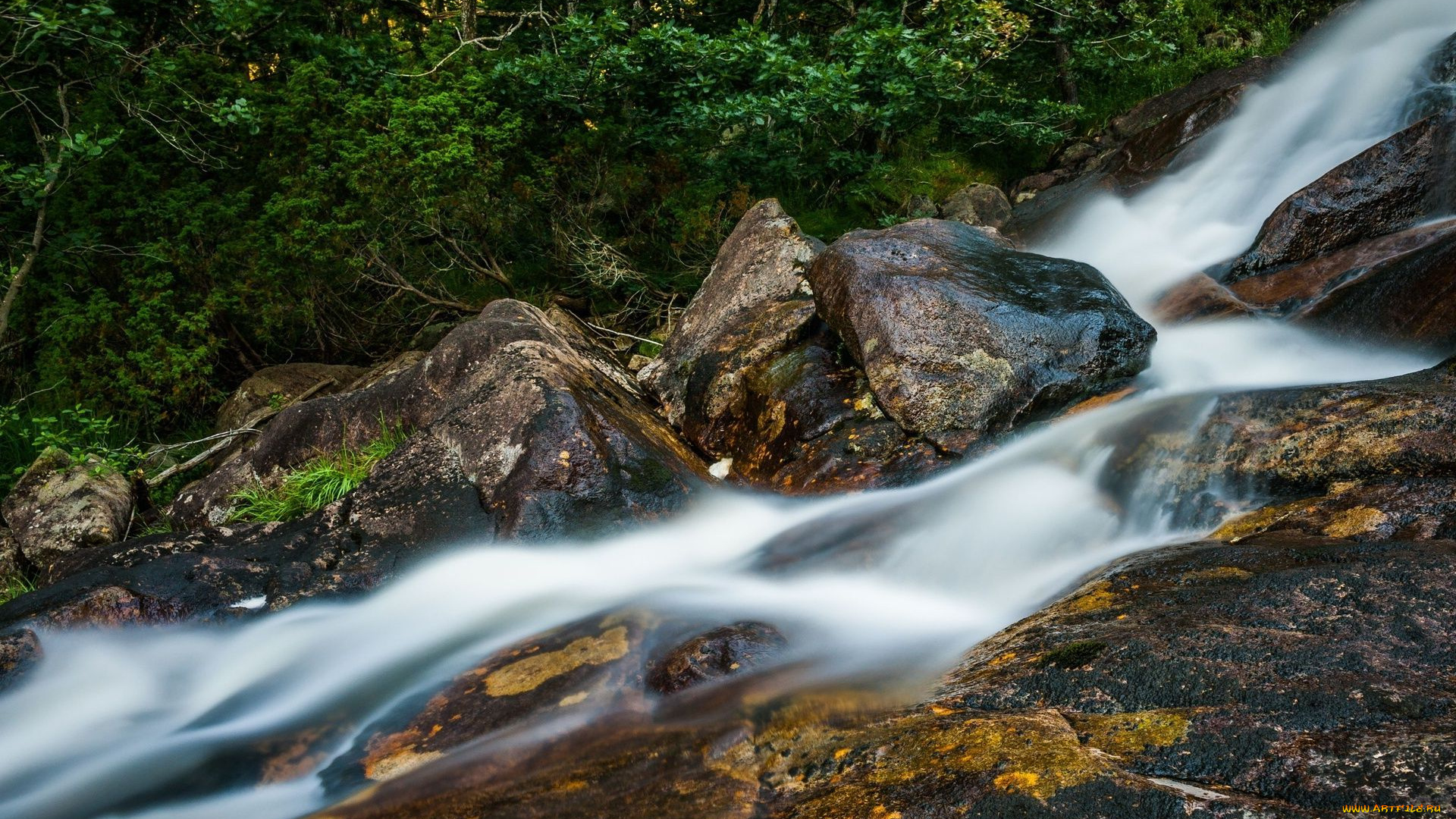 природа, реки, озера, камни, поток