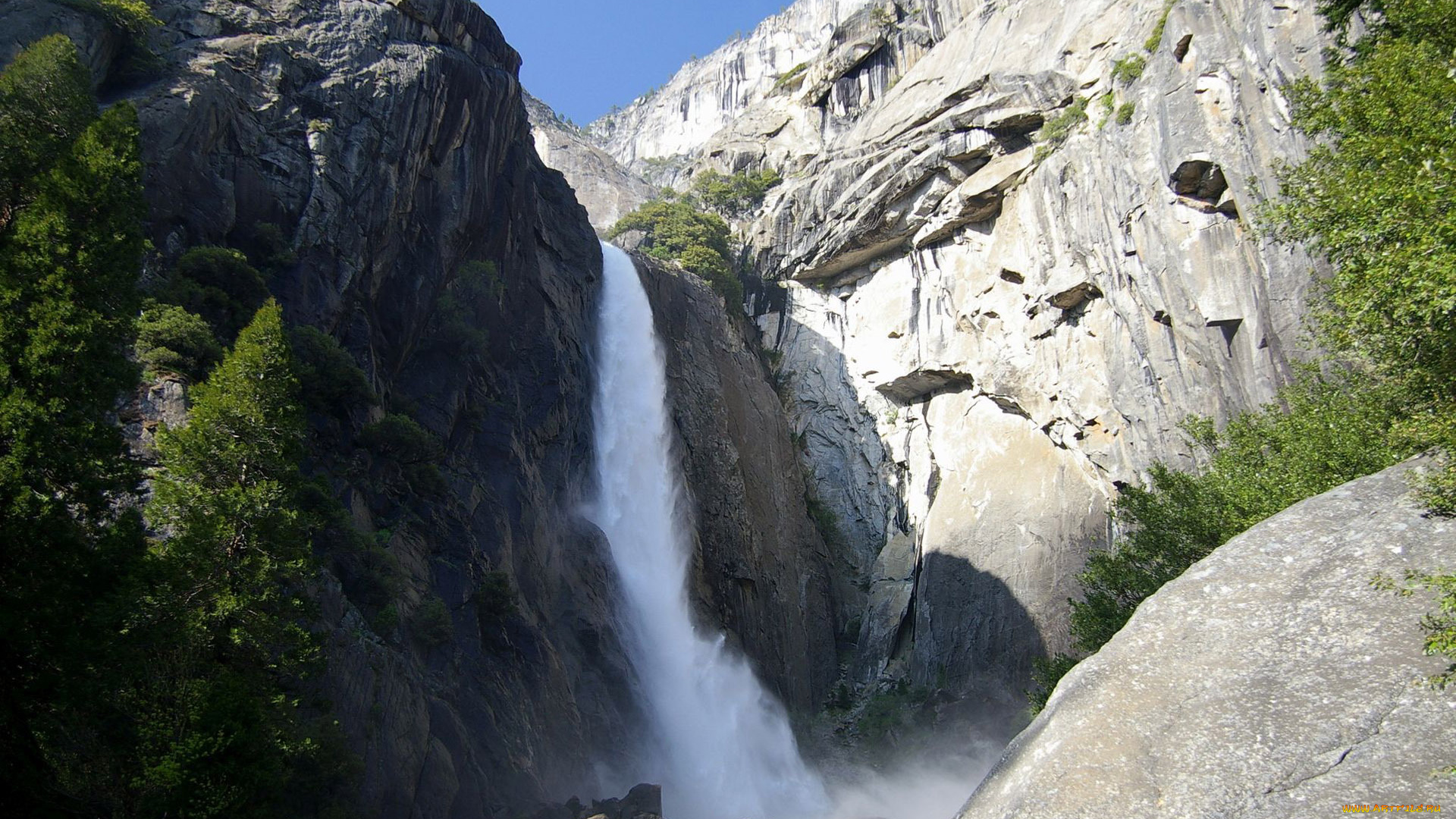 природа, водопады, поток