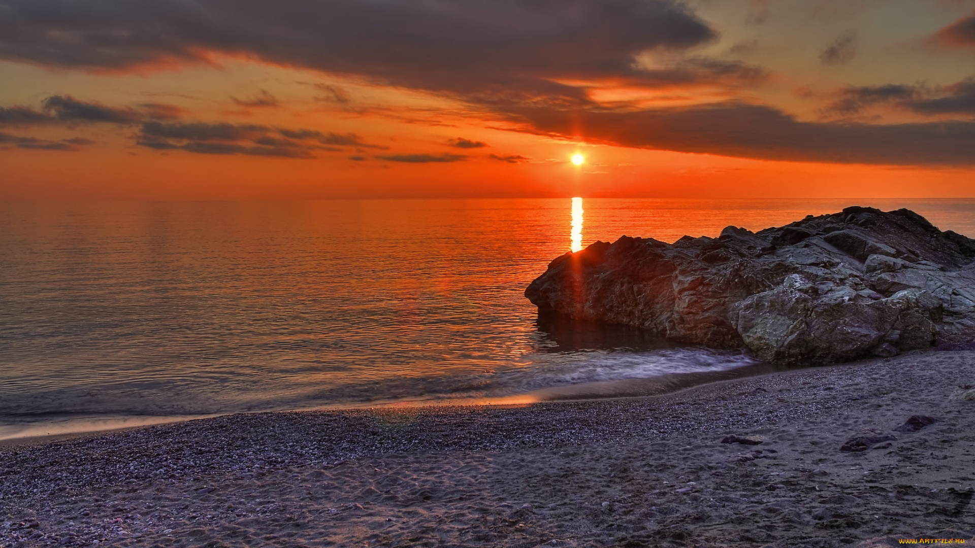 природа, восходы, закаты, солнце, тучи, пляж, океан