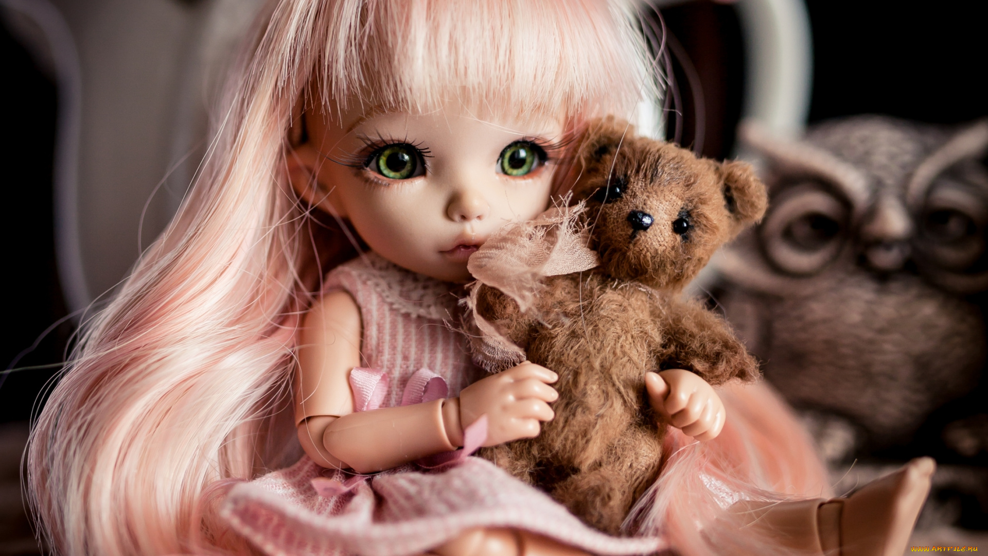 разное, игрушки, мишка, кукла