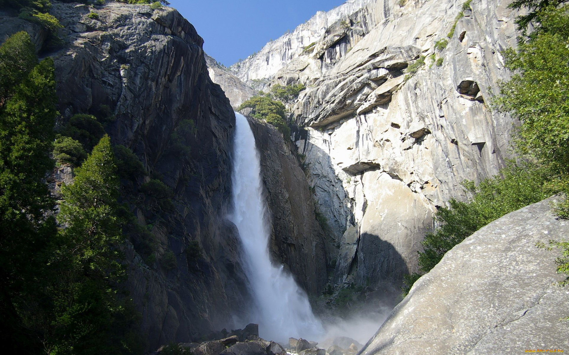 природа, водопады, поток