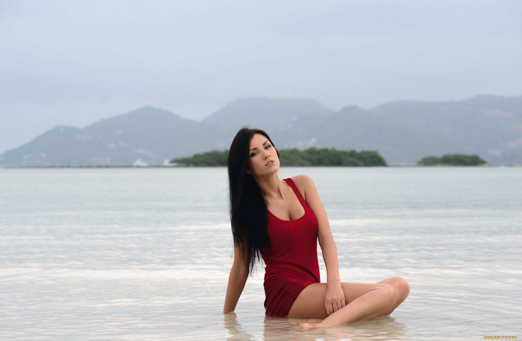 девушки, -unsort, , брюнетки, , шатенки, море, волосы