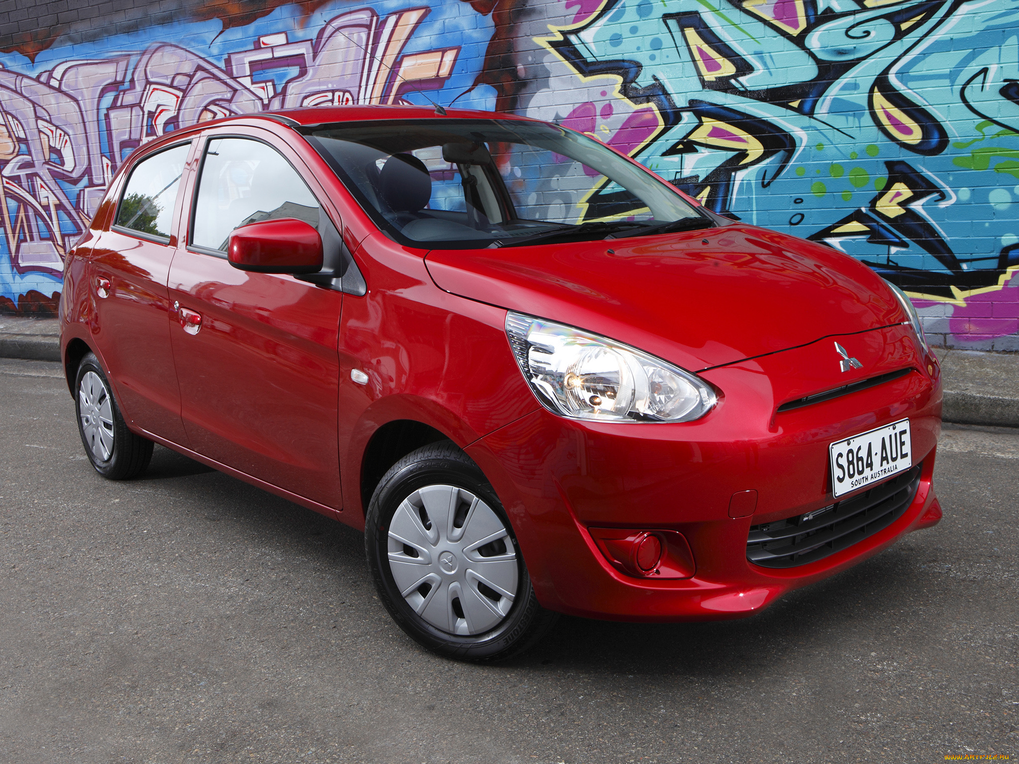 автомобили, mitsubishi, au-spec, 2013г, красный, mirage
