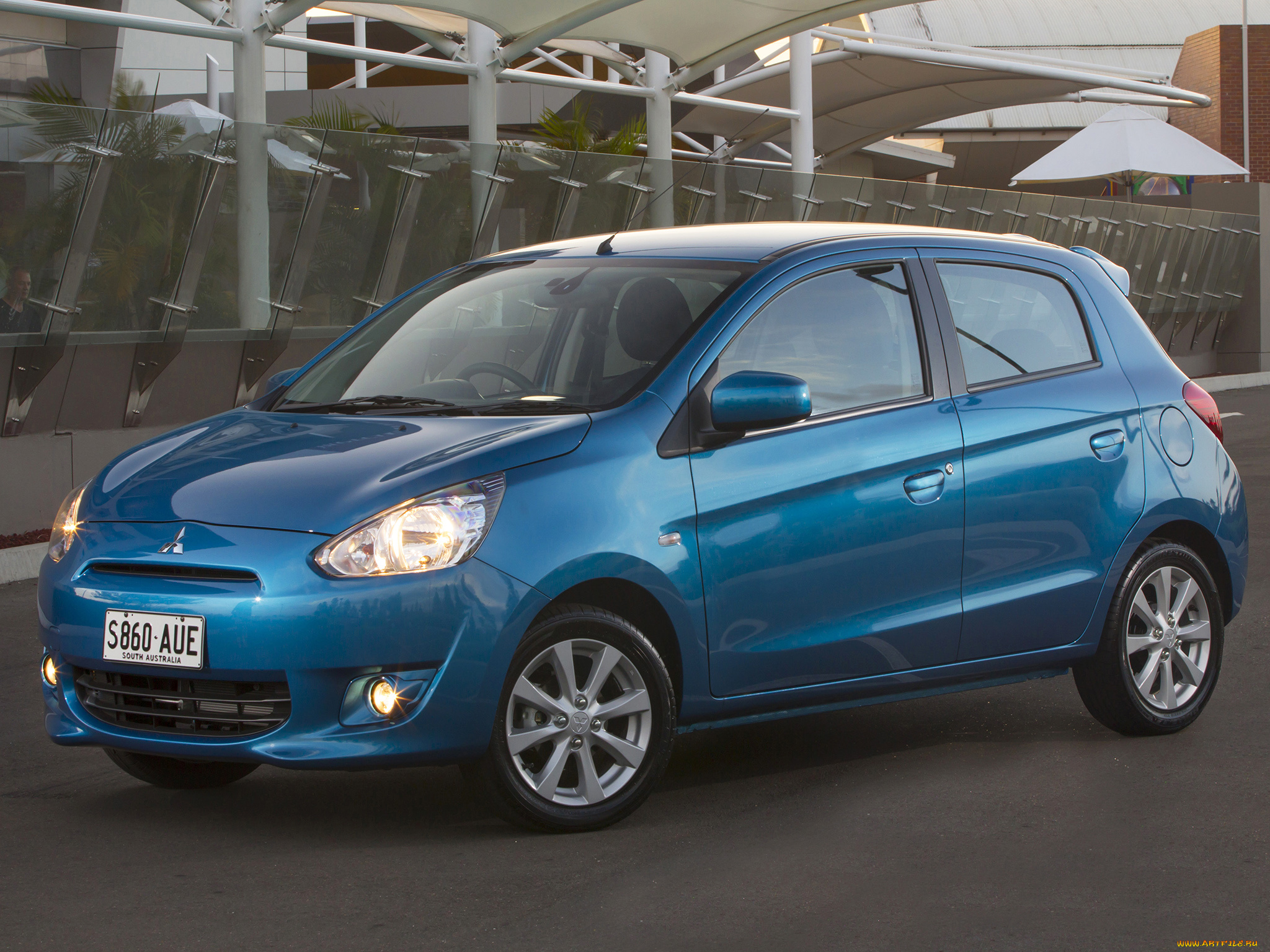 автомобили, mitsubishi, синий, 2013г, au-spec, mirage