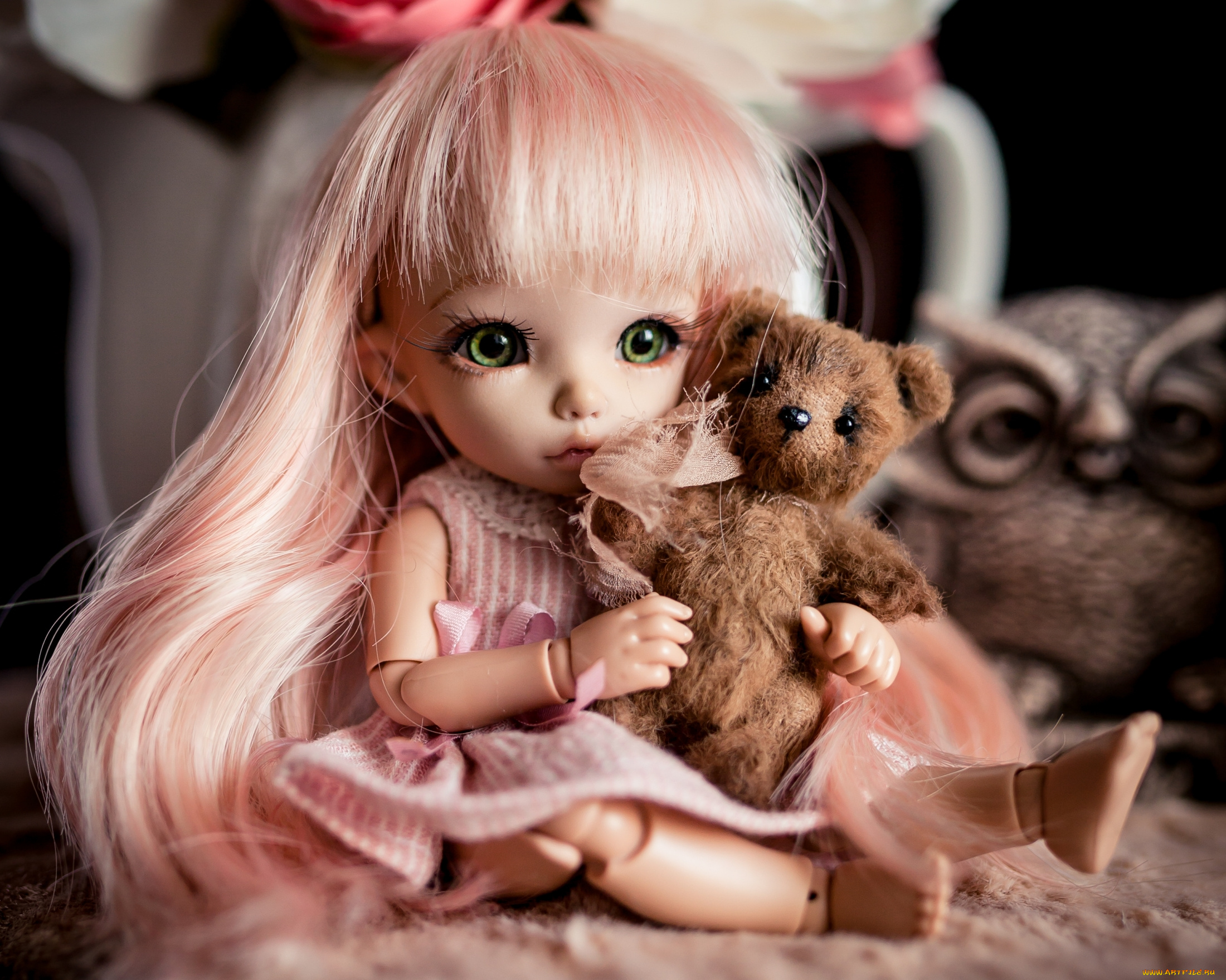 разное, игрушки, мишка, кукла