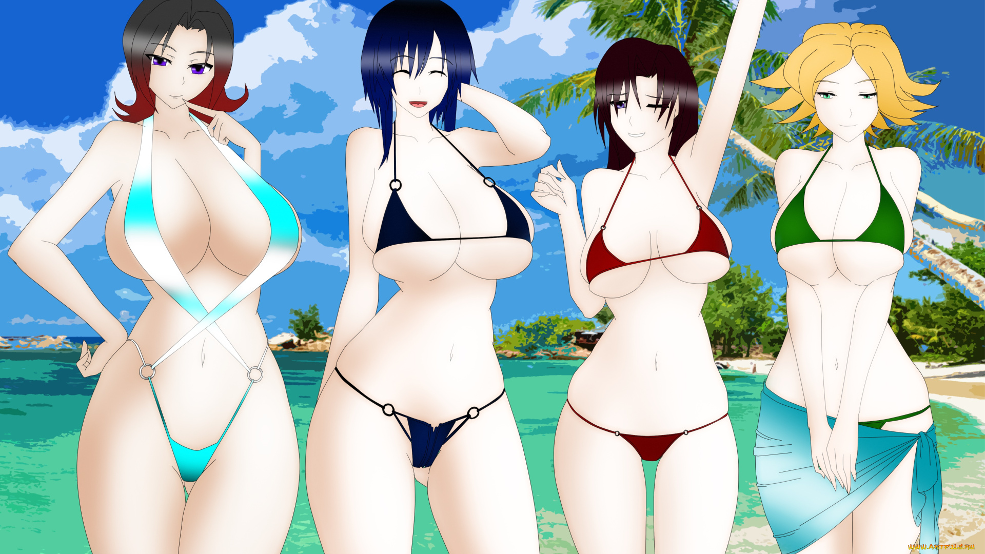 разное, арты, девушки, фон, взгляд