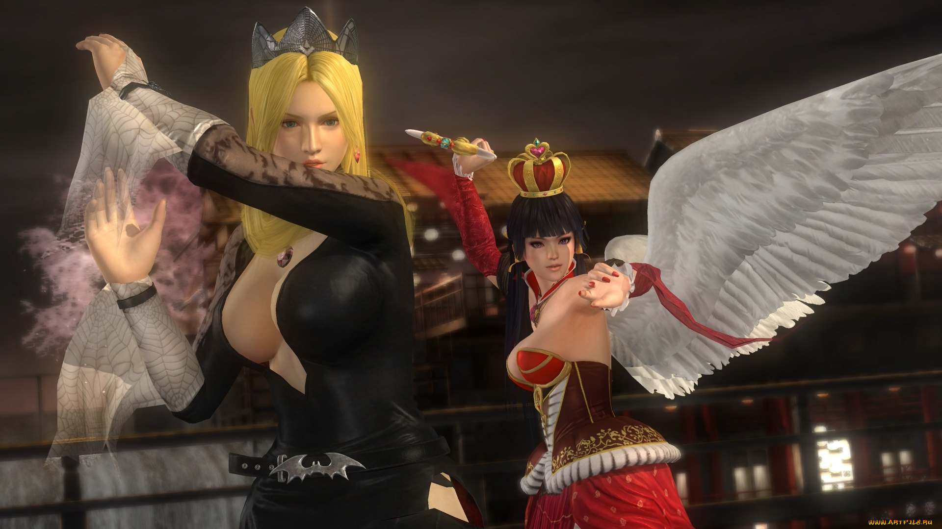 видео, игры, dead, or, alive, 5, nyotengu, helena, ангел, поза, фон, взгляд, девушки