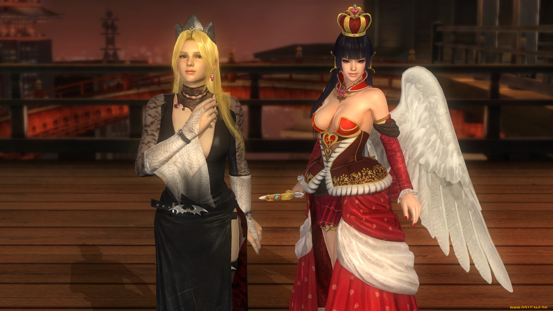 видео, игры, dead, or, alive, 5, nyotengu, helena, ангел, девушки, поза, фон, взгляд