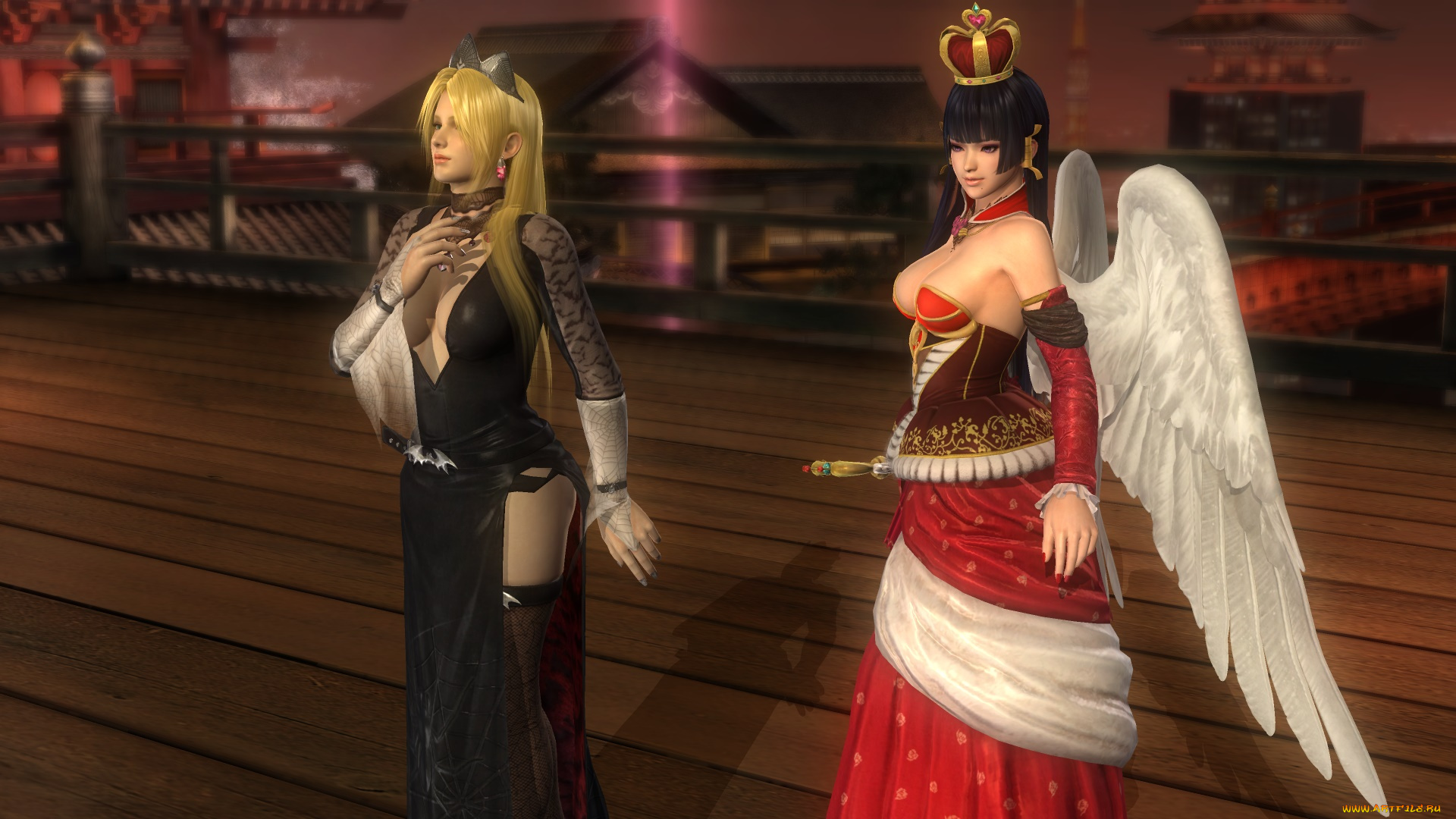 видео, игры, dead, or, alive, 5, поза, фон, взгляд, девушки, nyotengu, helena, ангел