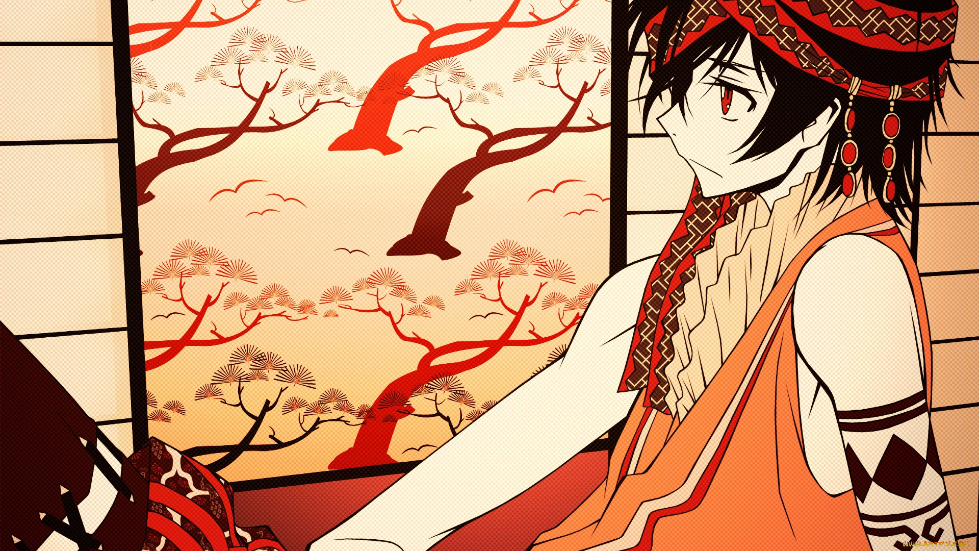 аниме, code, geass, взгляд, девушка, фон