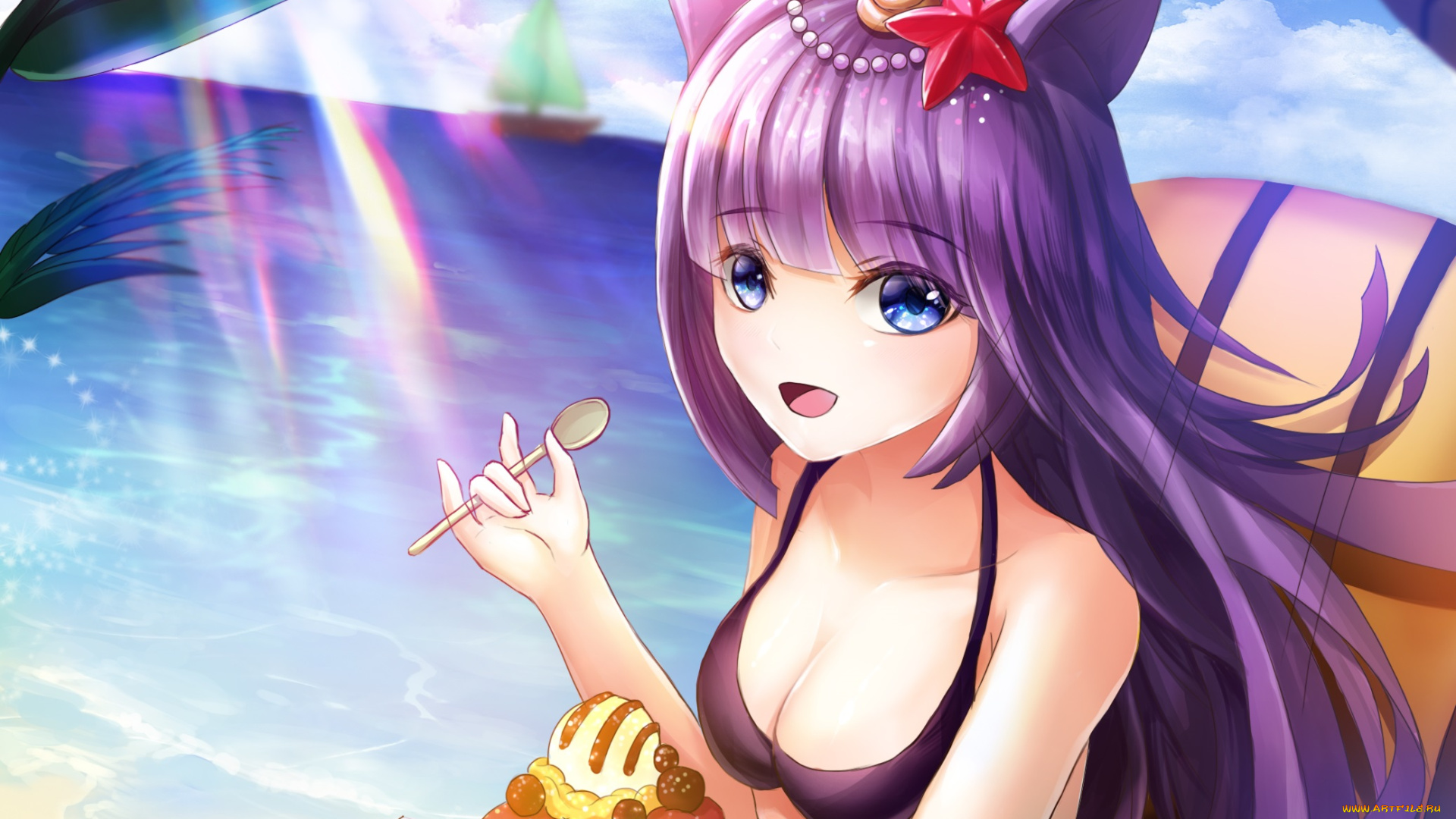 аниме, животные, , существа, ушки, девушка