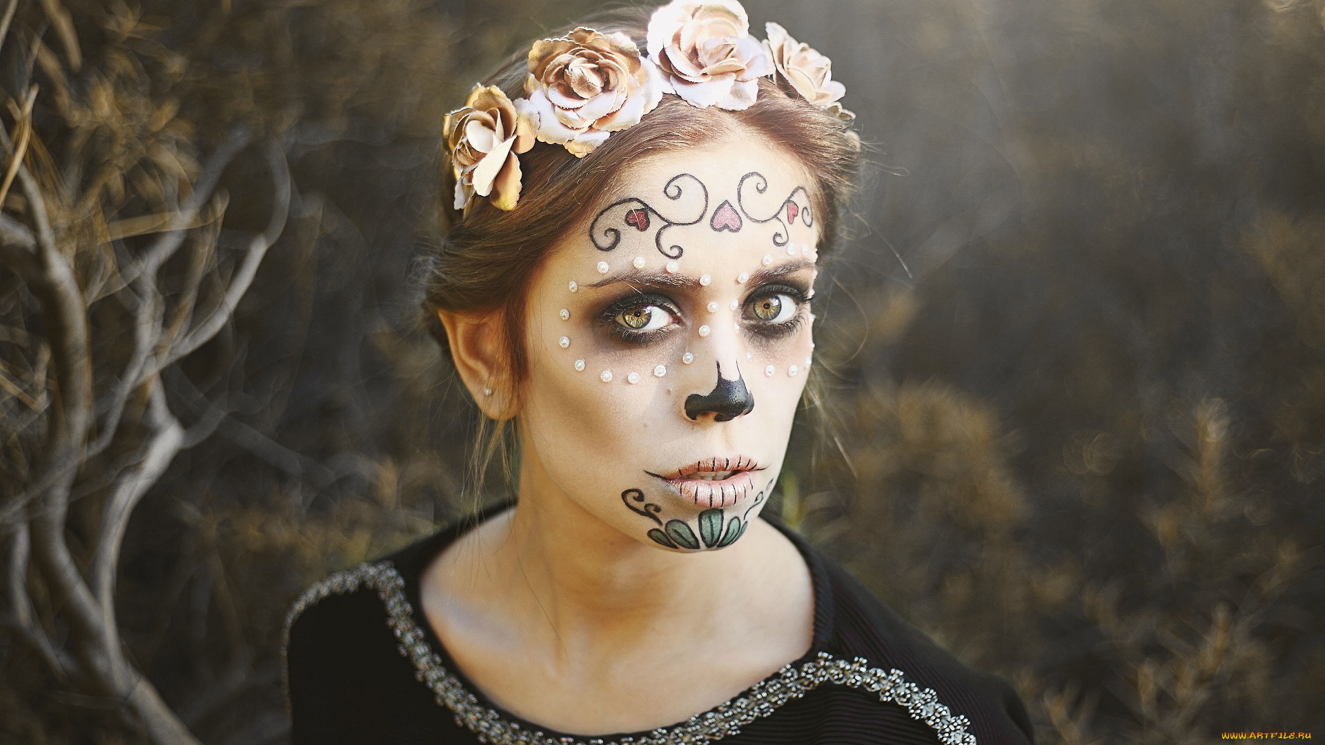 девушки, -unsort, , креатив, день, мёртвых, девушка