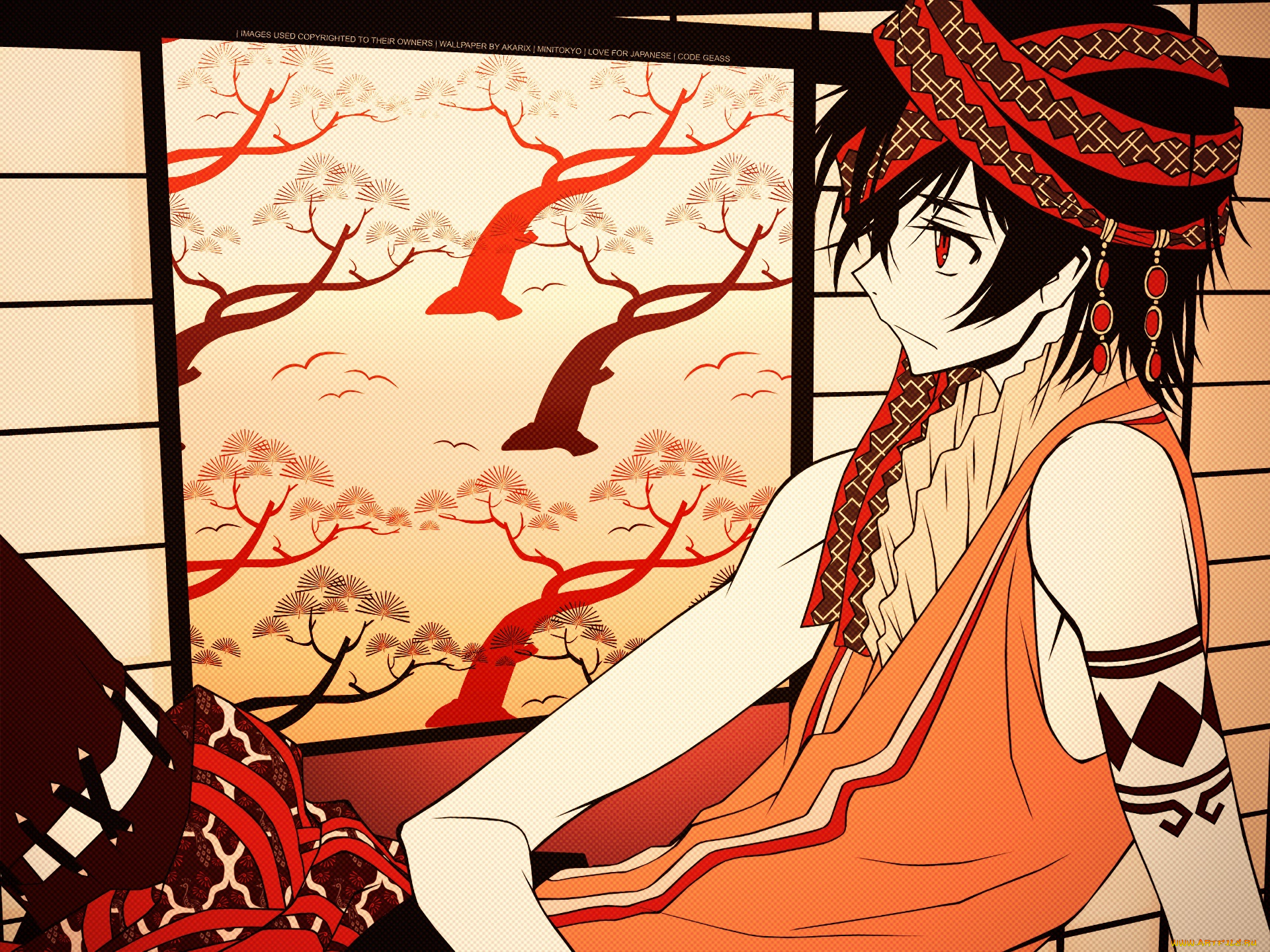 аниме, code, geass, взгляд, девушка, фон