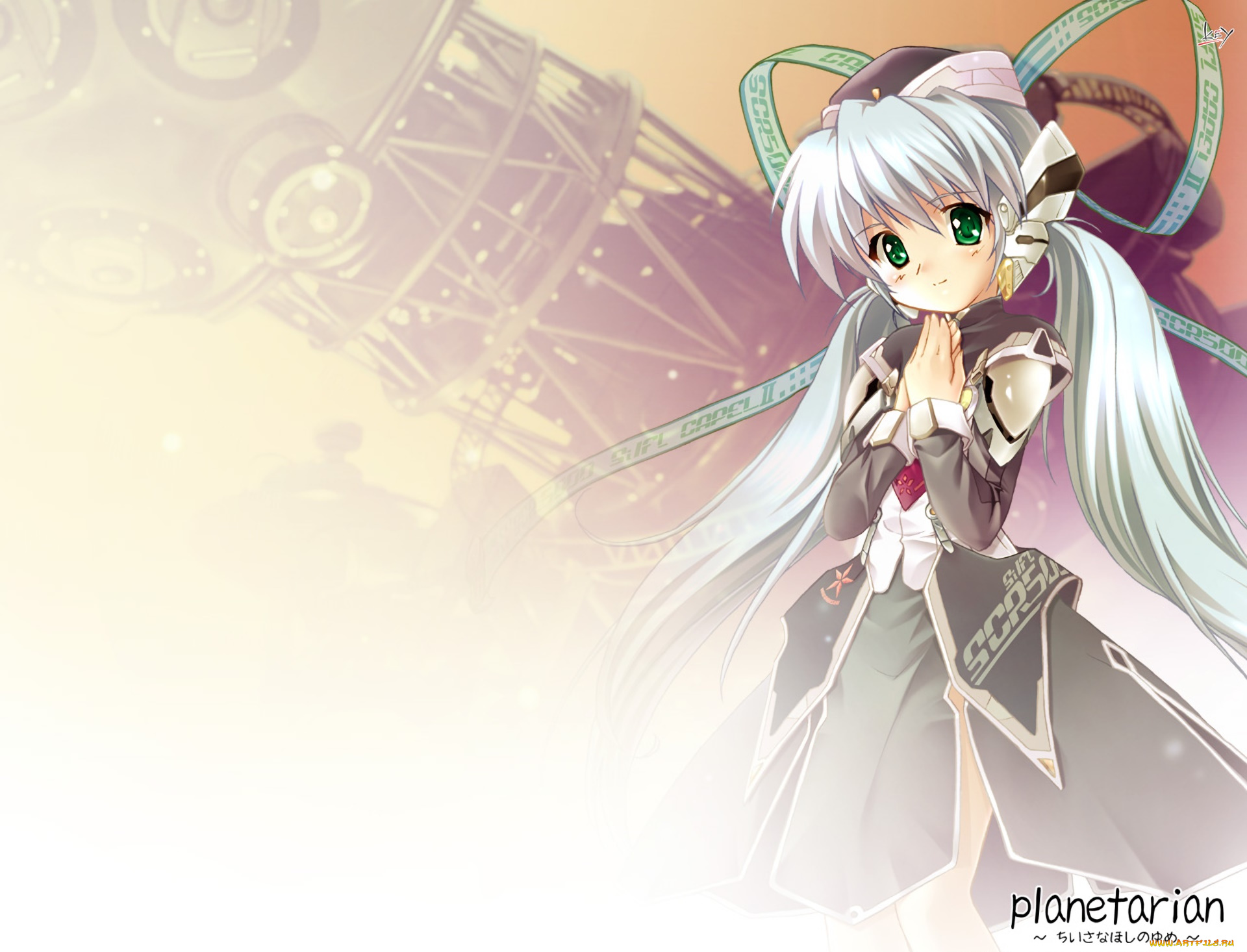 аниме, planetarian, девушка, фон, взгляд