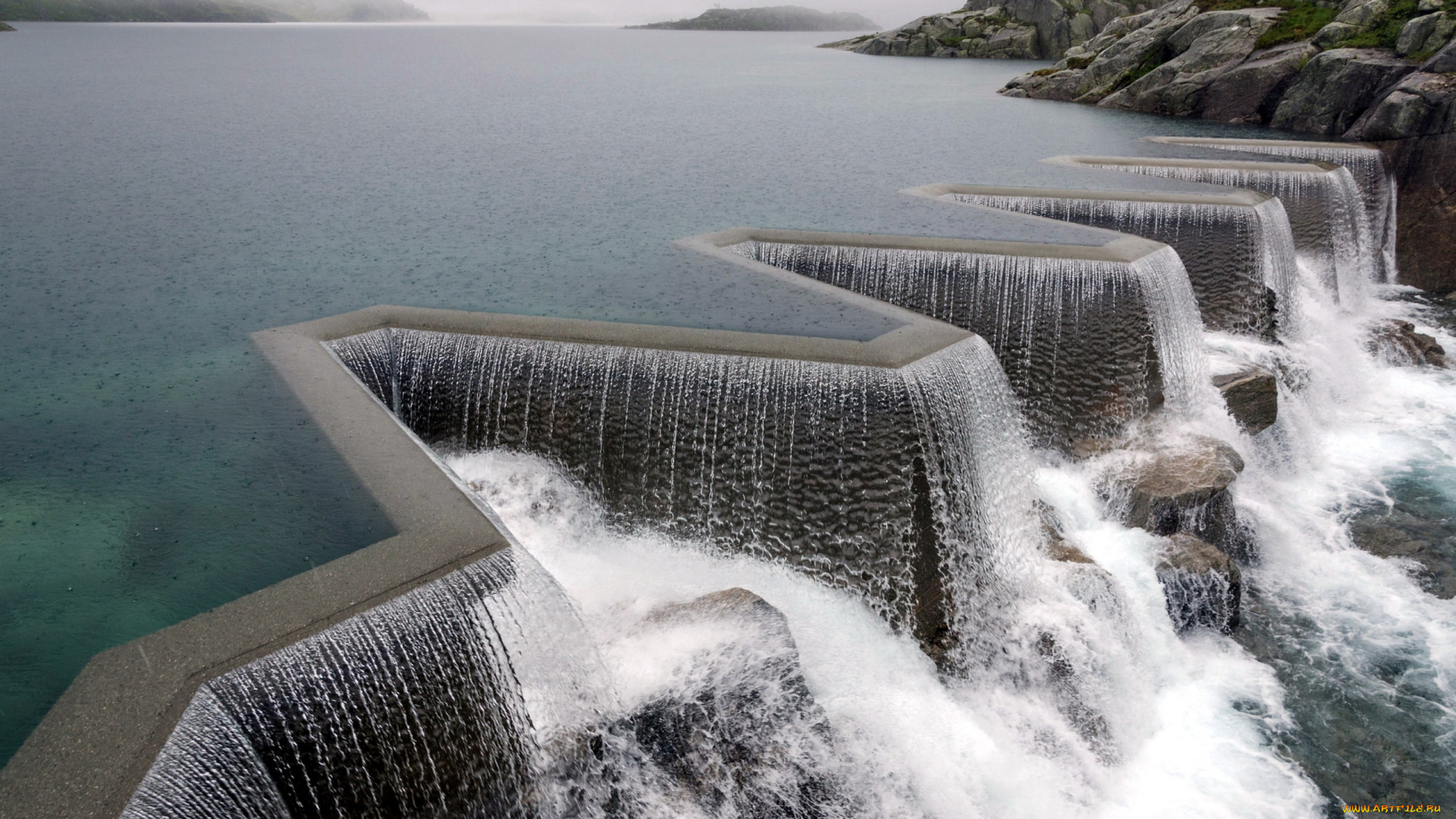manmade, waterfall, , hordaland, , norway, природа, водопады, hordaland, manmade, waterfall, norway