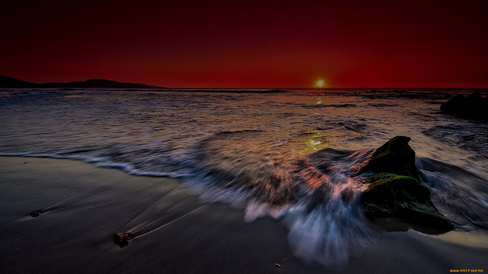 природа, восходы, закаты, море, ночь, камни