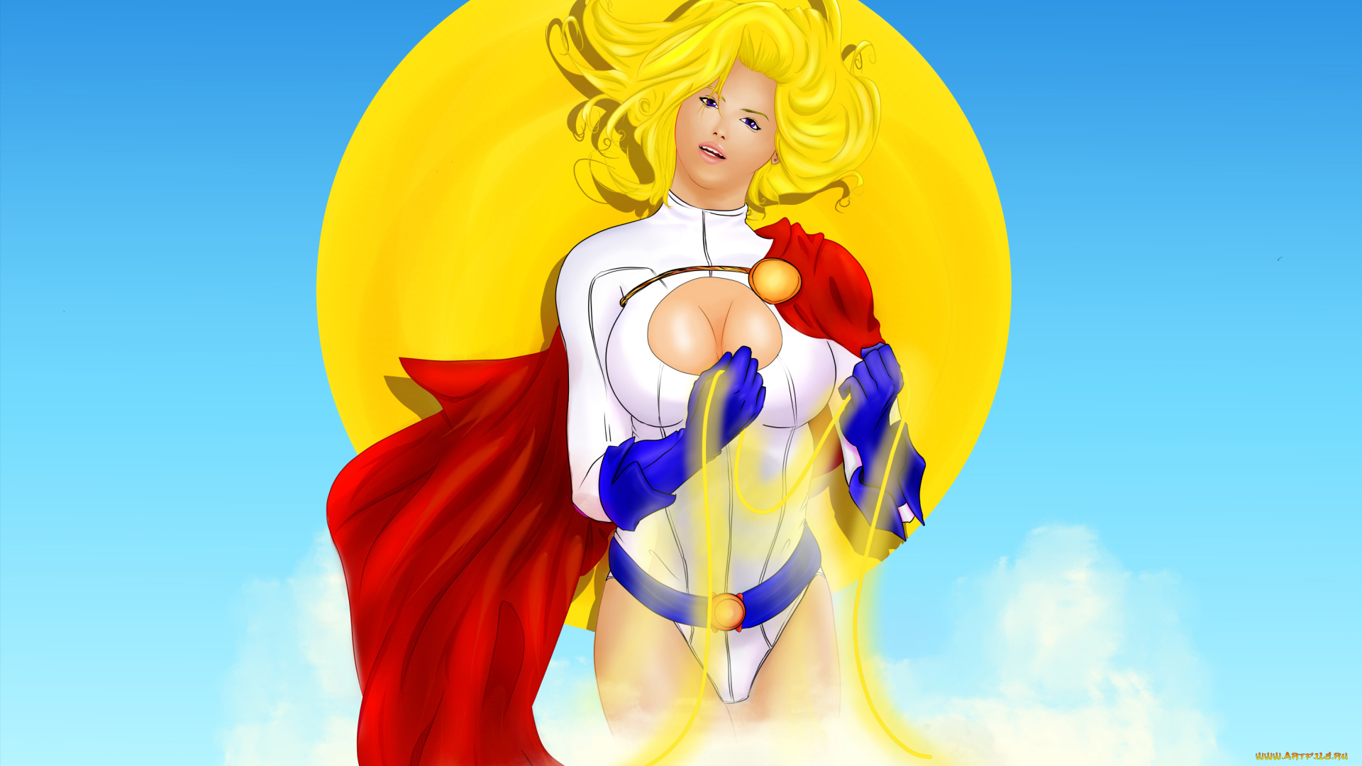 рисованное, комиксы, униформа, фон, девушка, взгляд