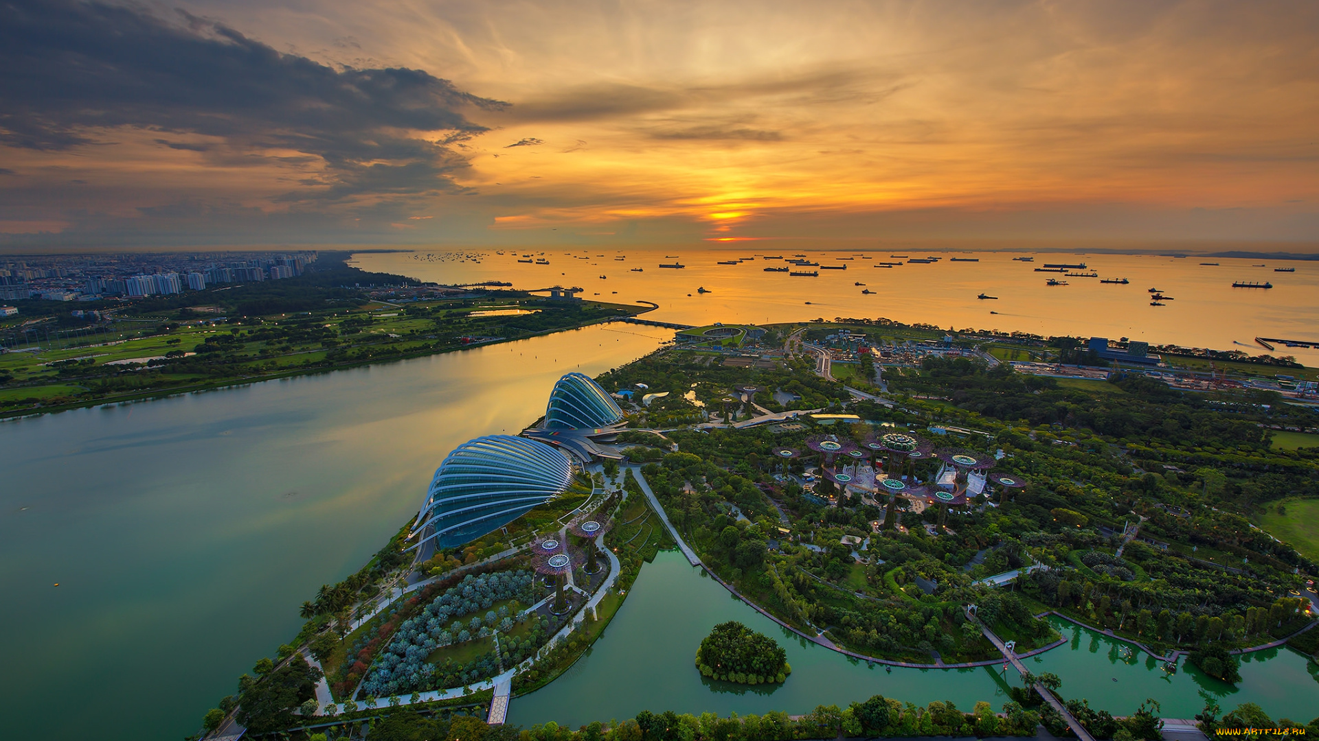 singapore, города, сингапур, , сингапур, рассвет