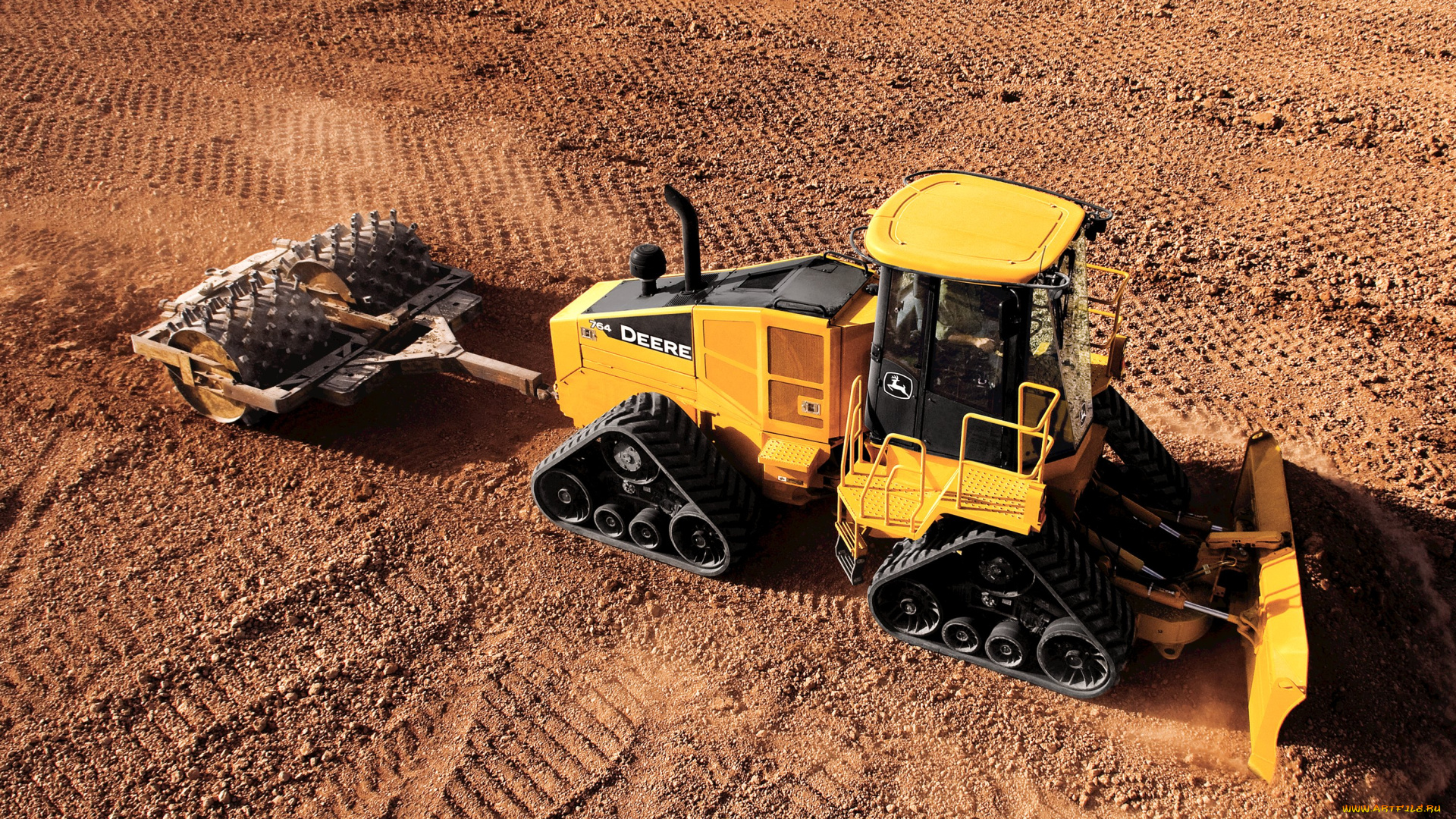 техника, тракторы, на, гусенецах, deere, john