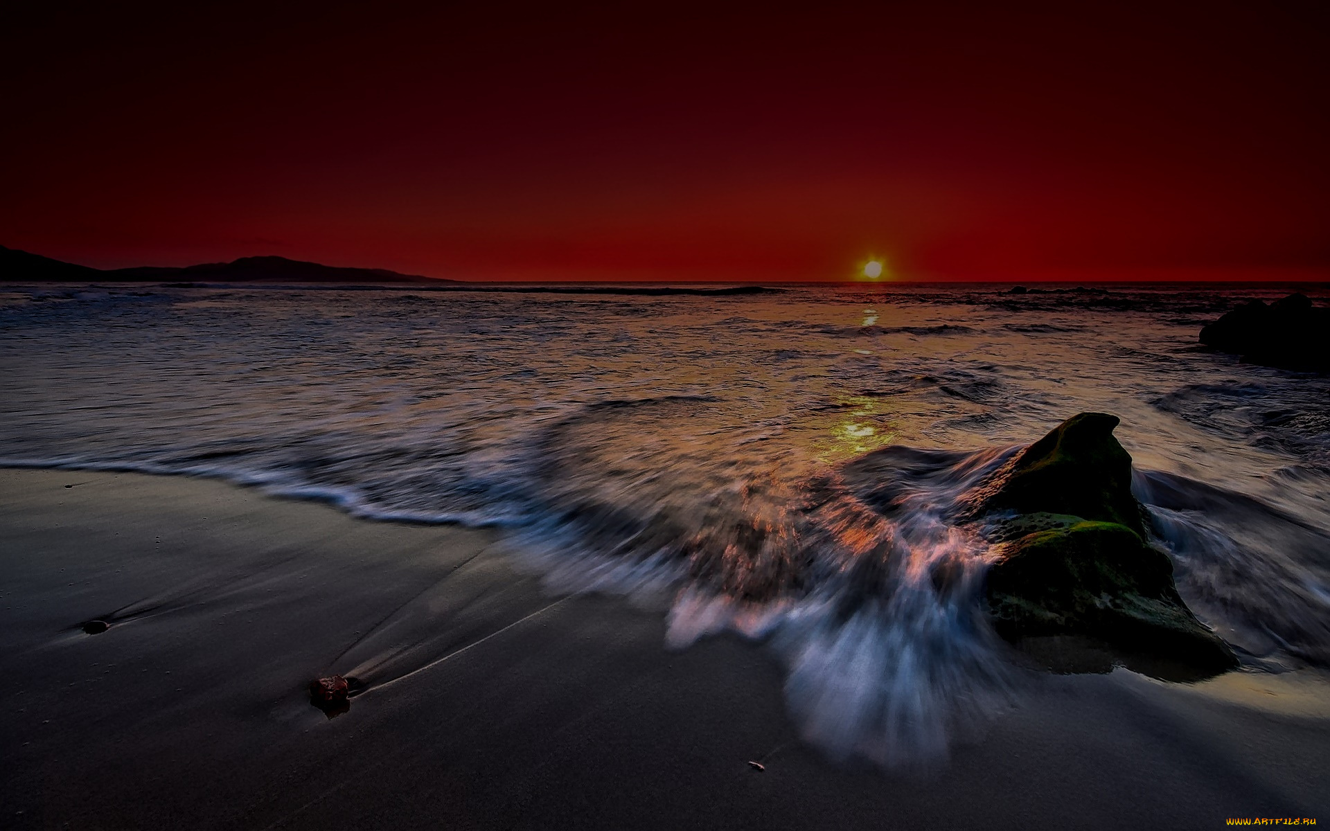 природа, восходы, закаты, море, ночь, камни