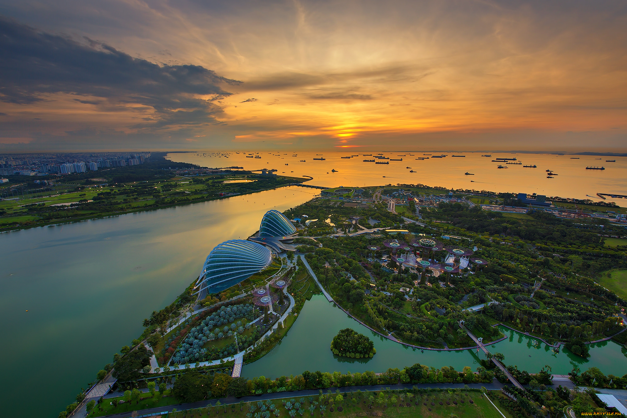 singapore, города, сингапур, , сингапур, рассвет