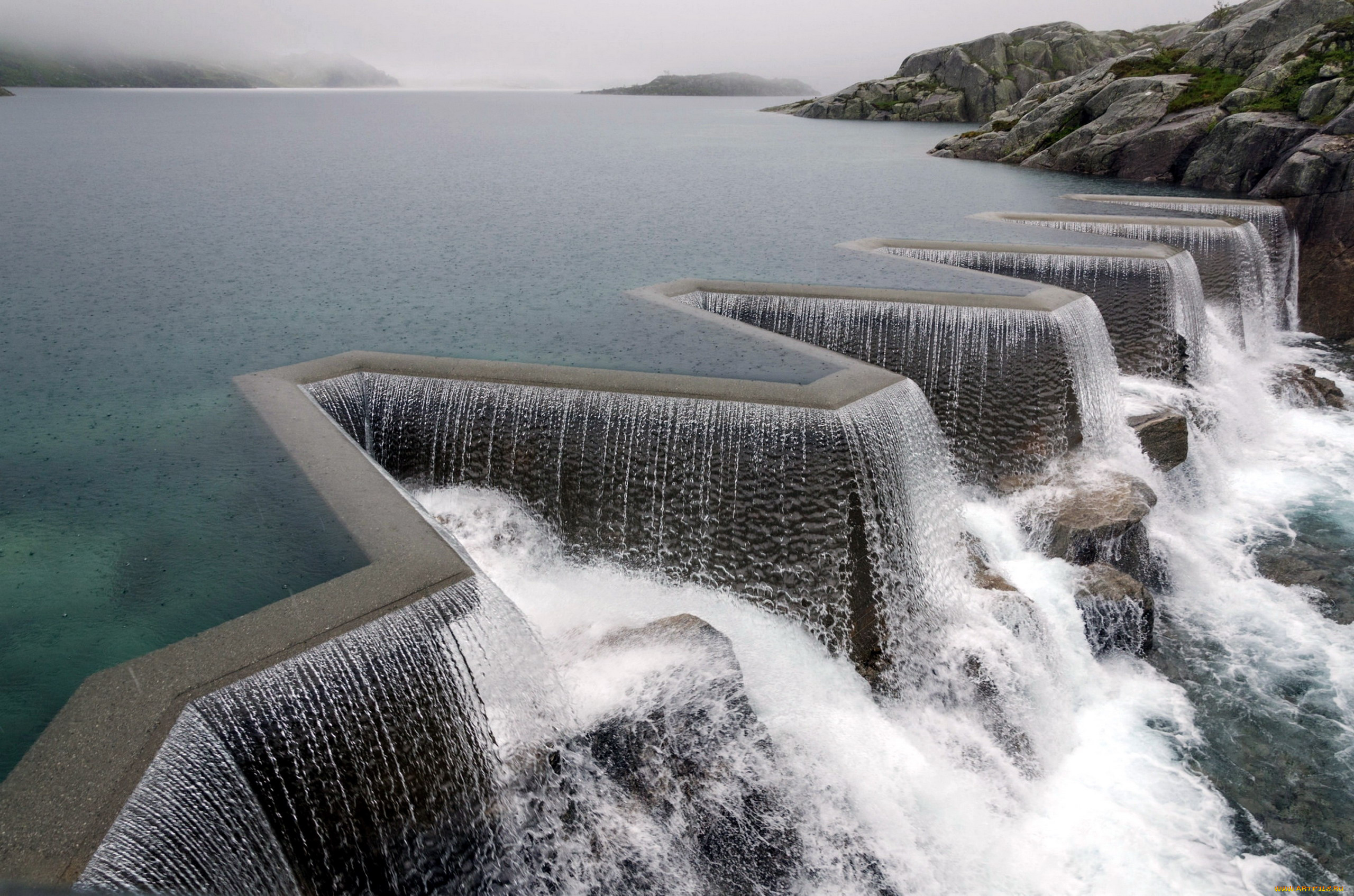 manmade, waterfall, , hordaland, , norway, природа, водопады, hordaland, manmade, waterfall, norway