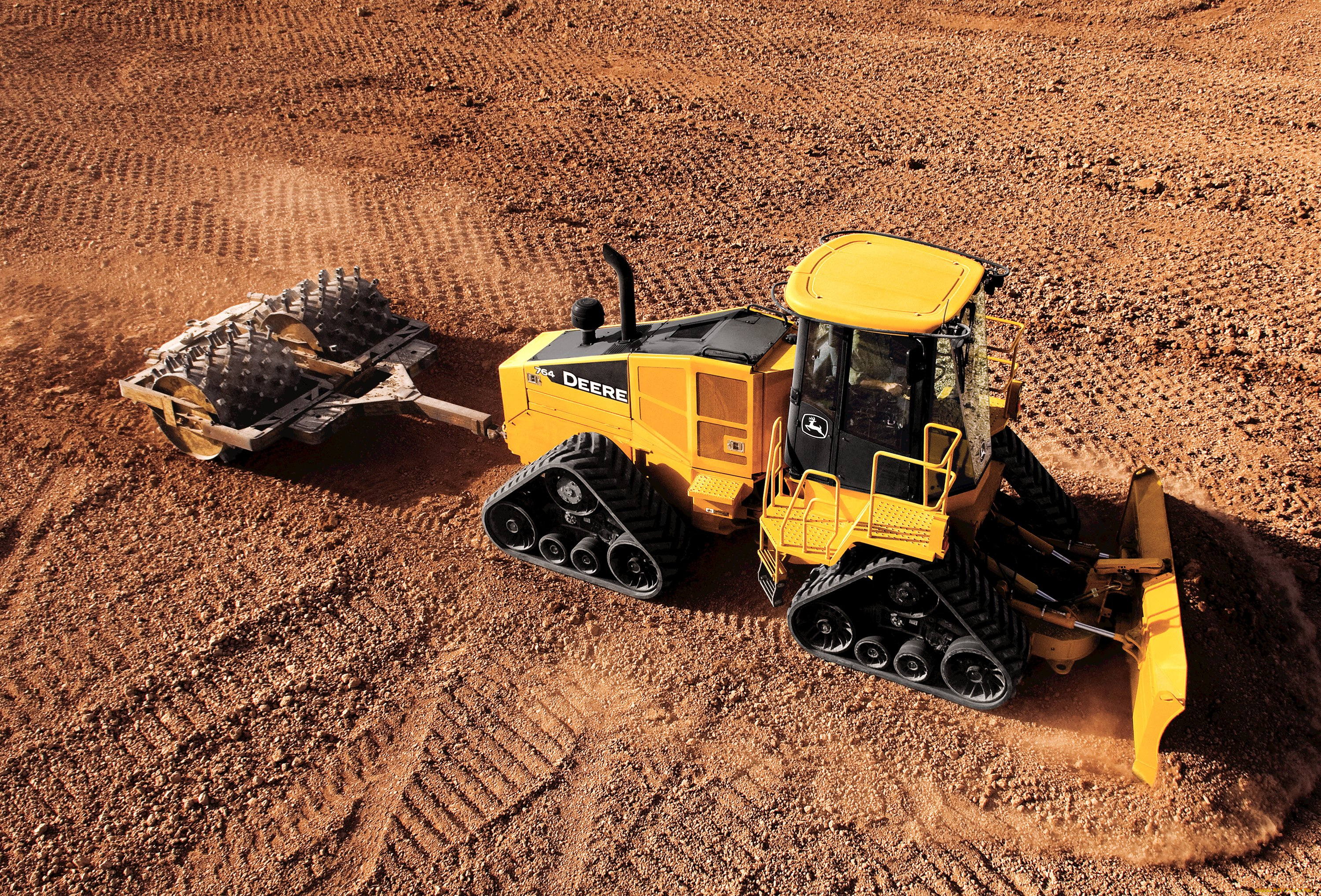 техника, тракторы, на, гусенецах, deere, john