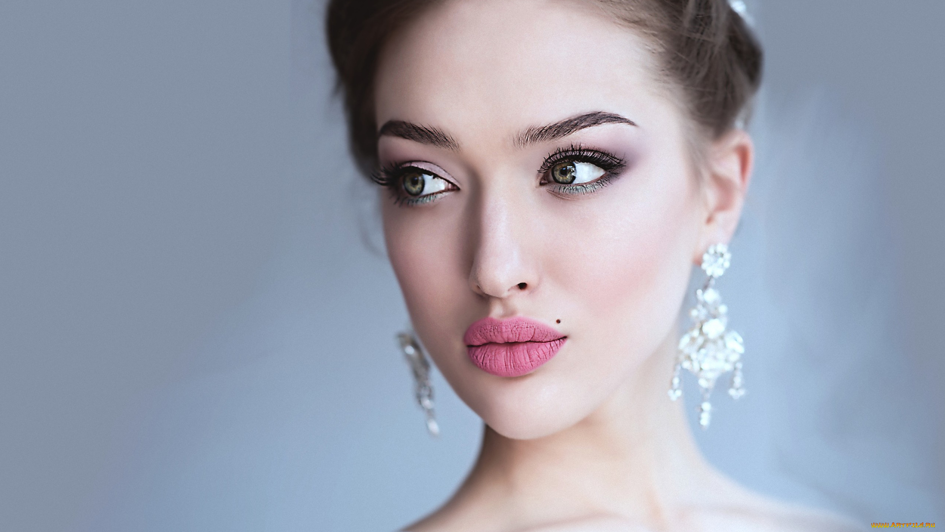 девушки, -unsort, , лица, , портреты, светлый, фон, портрет, гламур