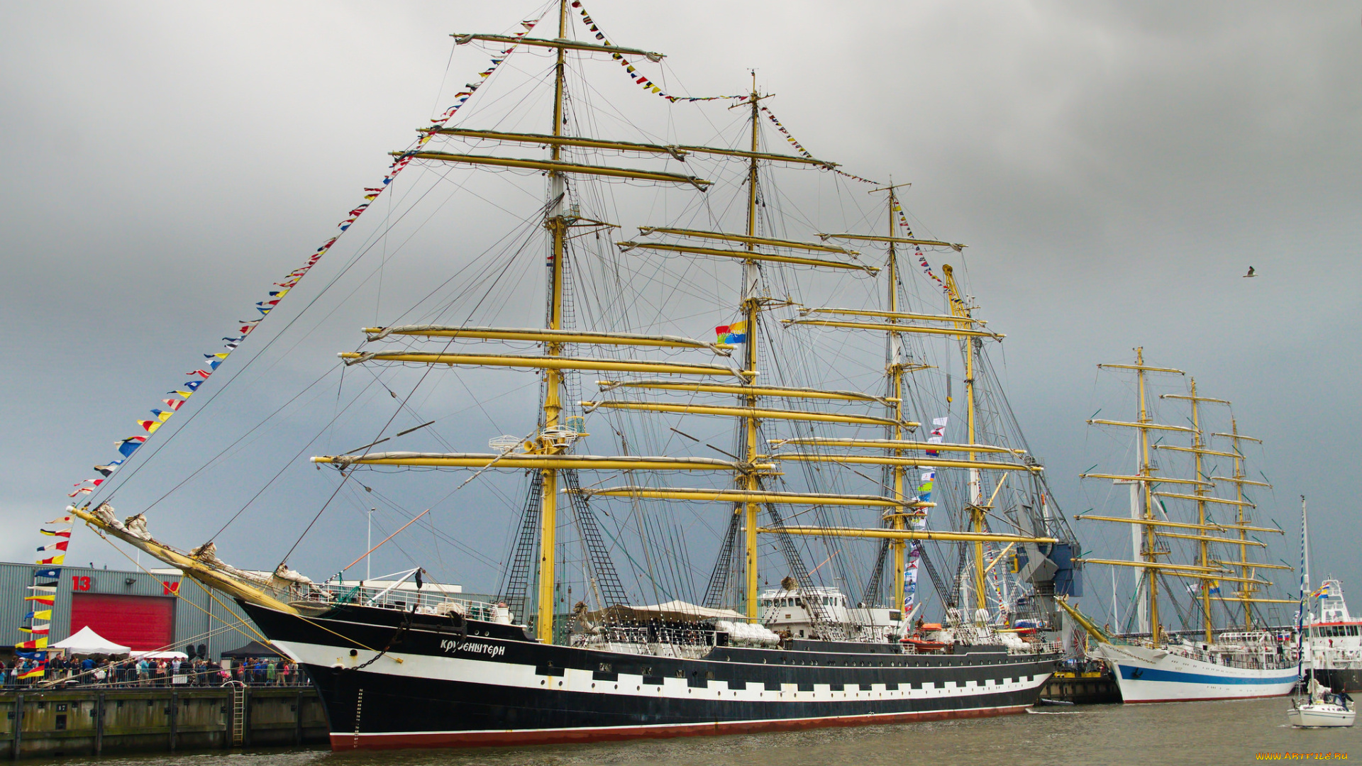 kruzenshtern, and, sts, mir, корабли, парусники, паруса, мачты