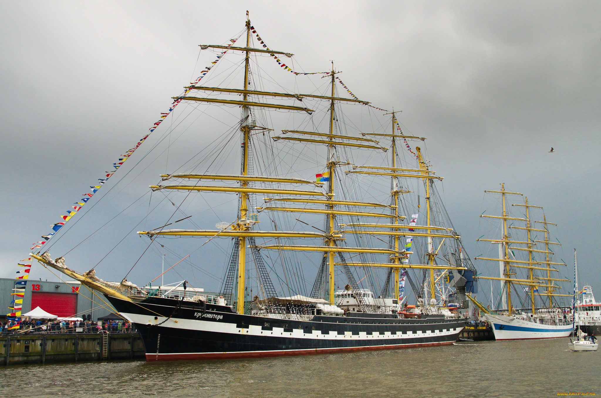 kruzenshtern, and, sts, mir, корабли, парусники, паруса, мачты