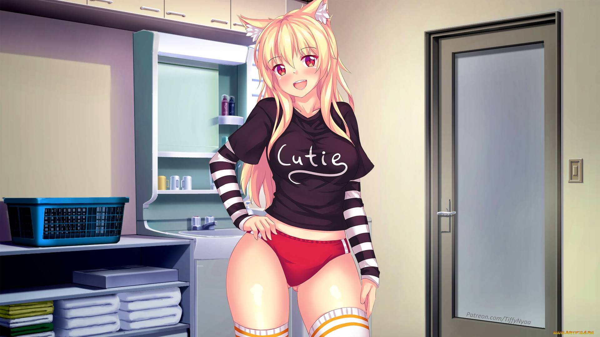 аниме, животные, , существа, девушка, фон, взгляд