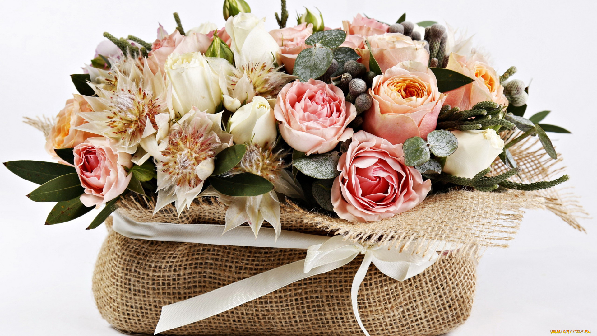 цветы, букеты, , композиции, бант, букет, розы