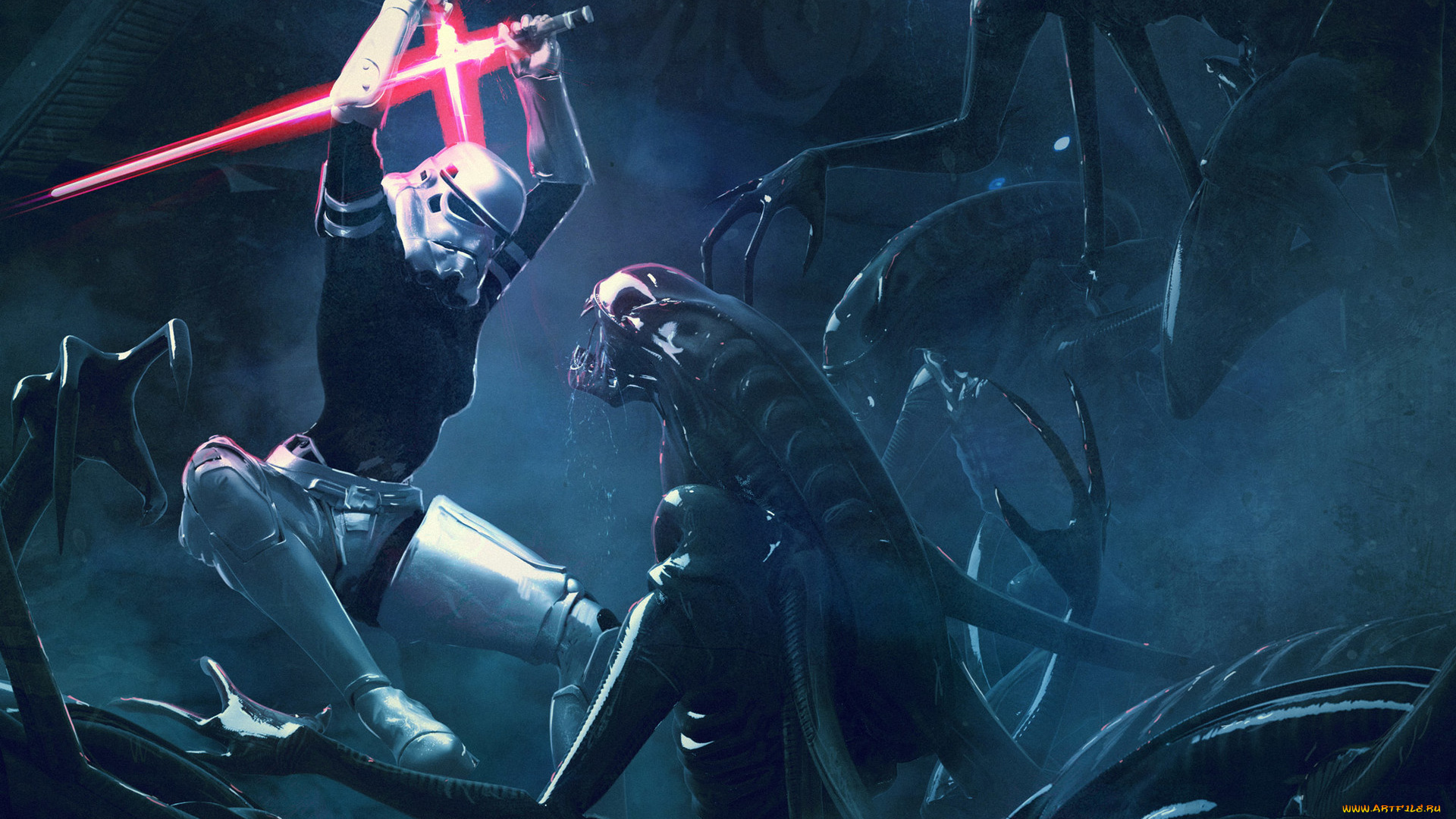 фэнтези, чужой, , alien, чужие, оружие, девушка, бой, штурмовик