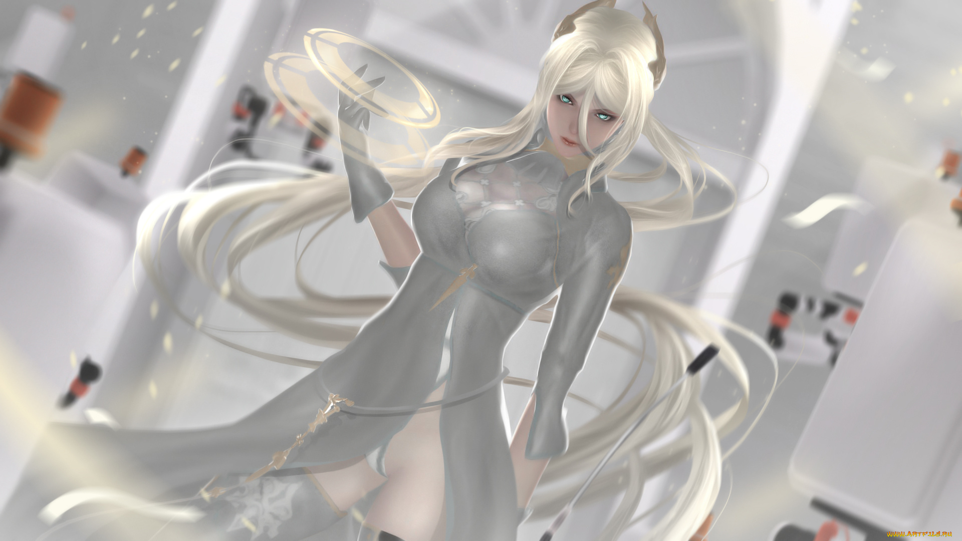 фэнтези, магия, взгляд, фон, девушка