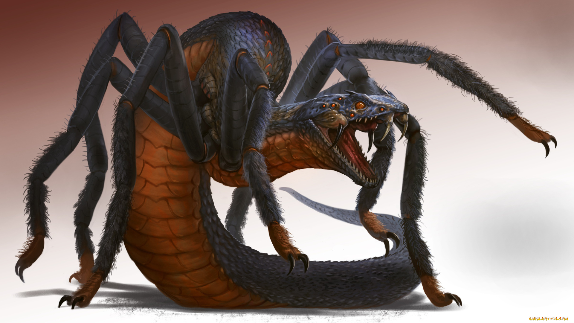 фэнтези, существа, оскал, фон, существо