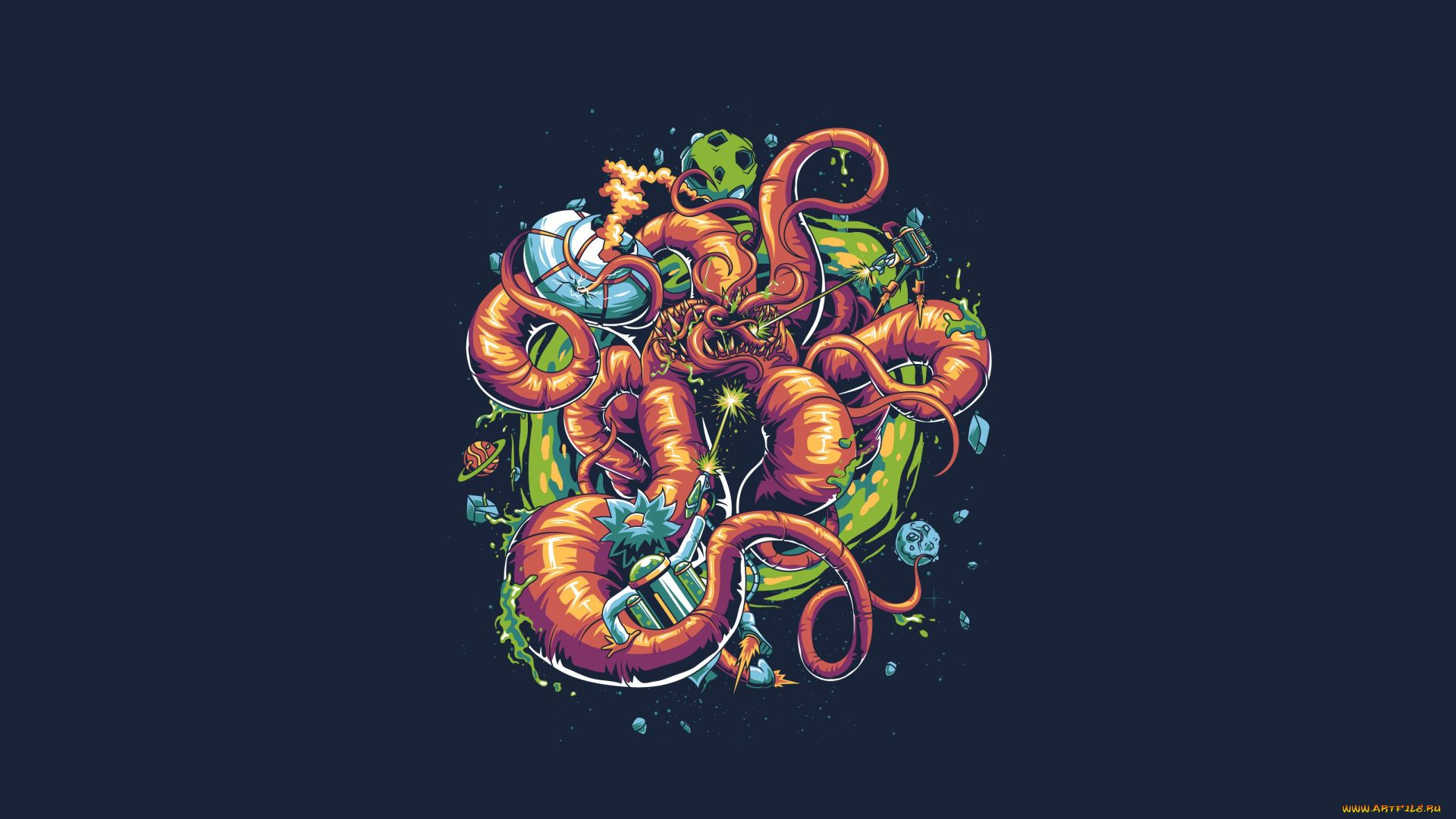 рисованное, минимализм, монстр