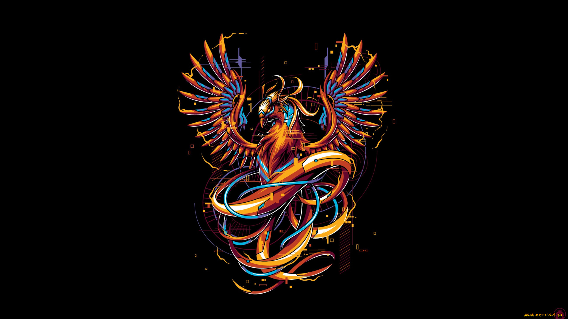 рисованное, минимализм, птица