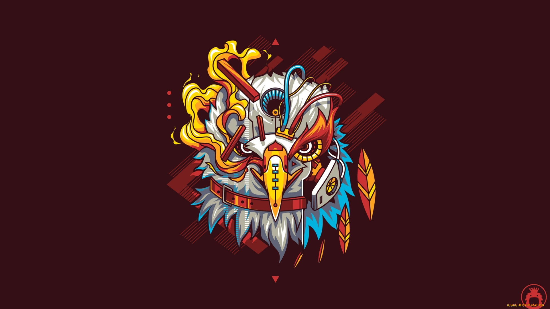 рисованное, минимализм, птица