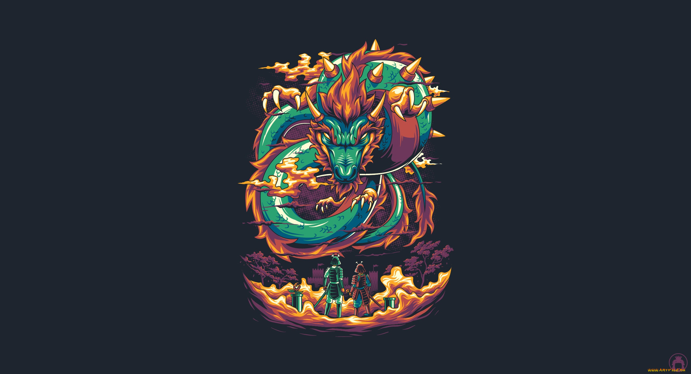 рисованное, минимализм, дракон