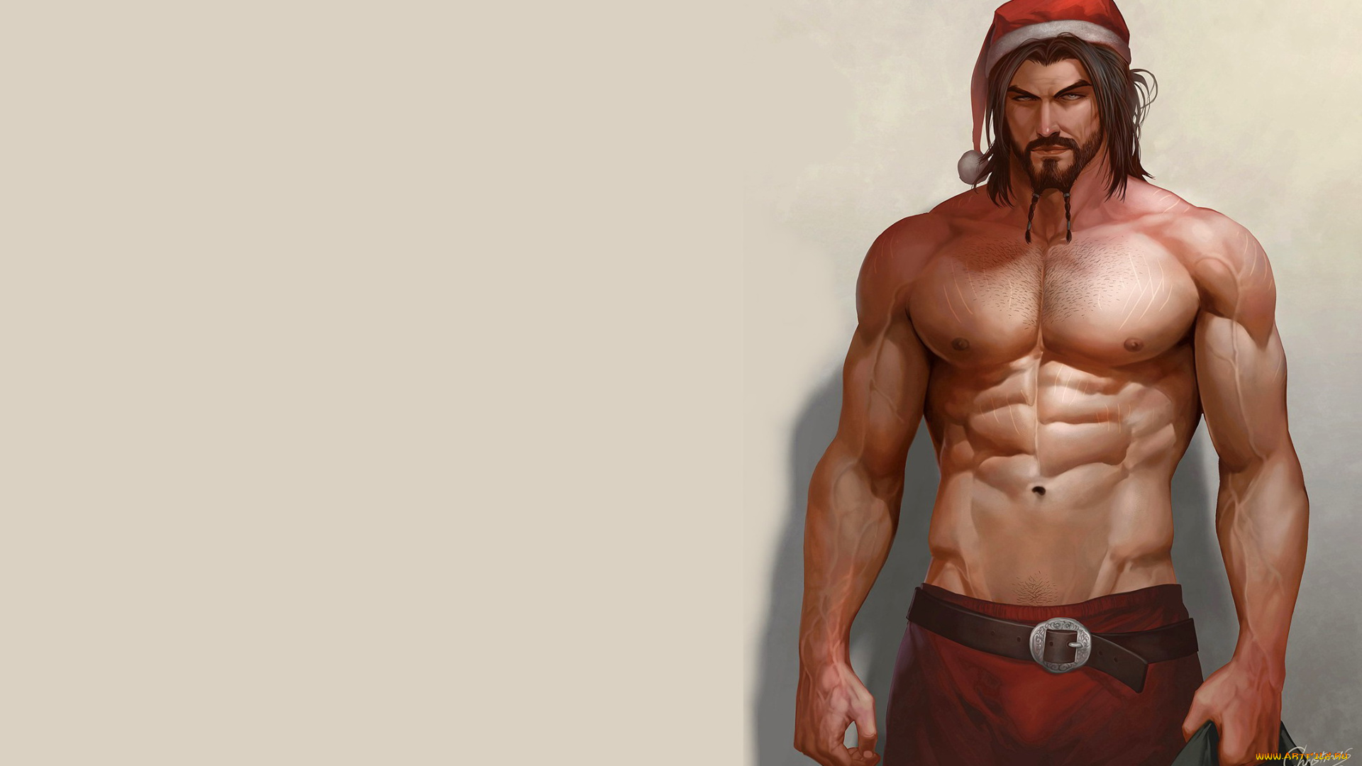 рисованное, aenaluck, мужчина, колпак, бородка, штаны