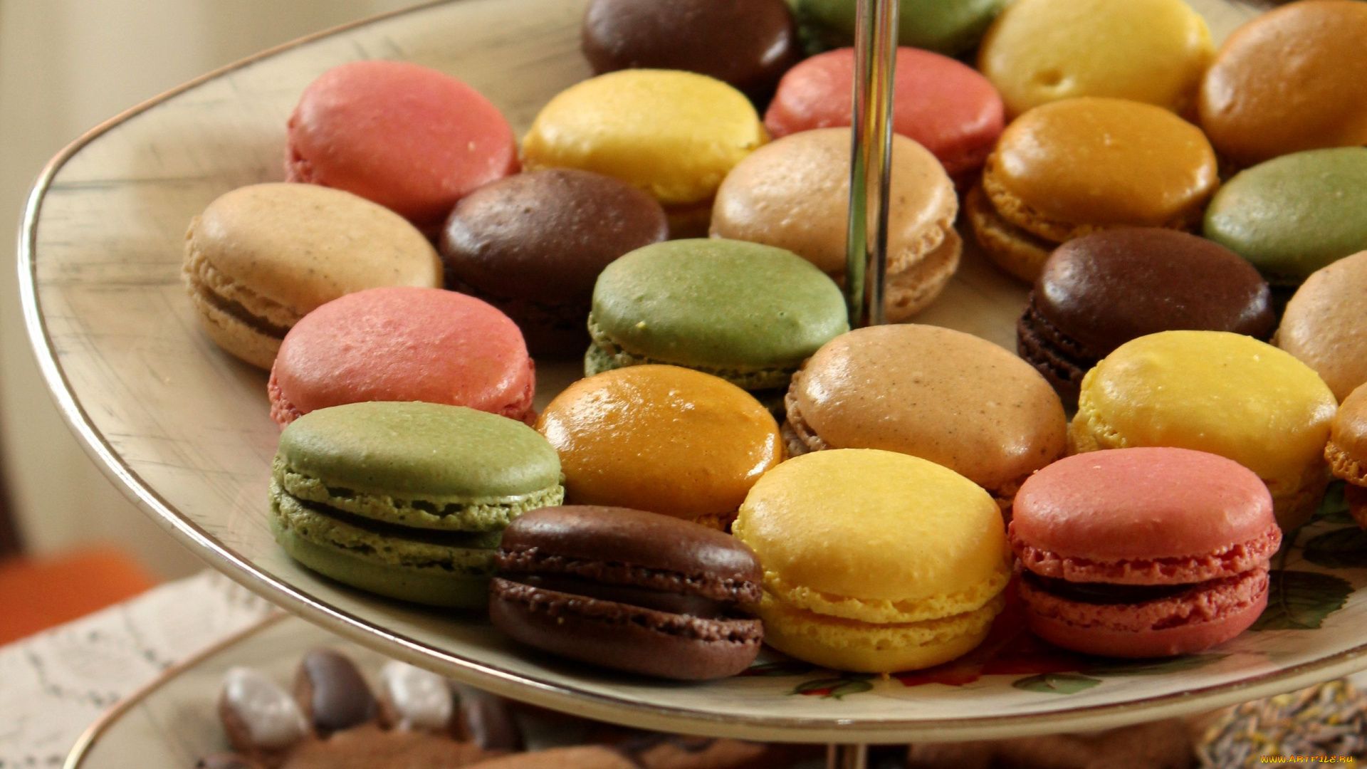 еда, макаруны, лакомство, печенье, ассорти