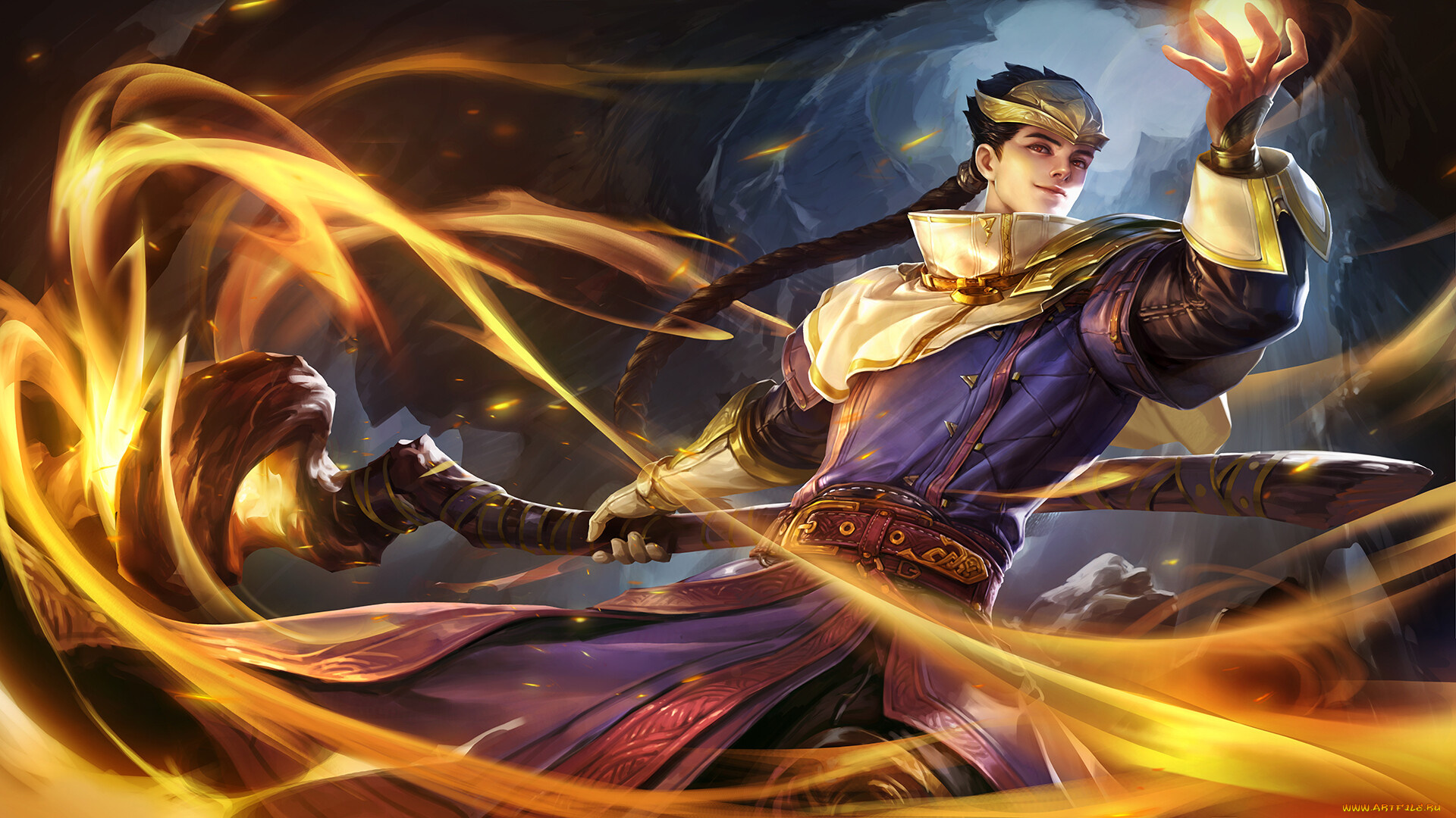 видео, игры, heroes, evolved, парень, посох, магия