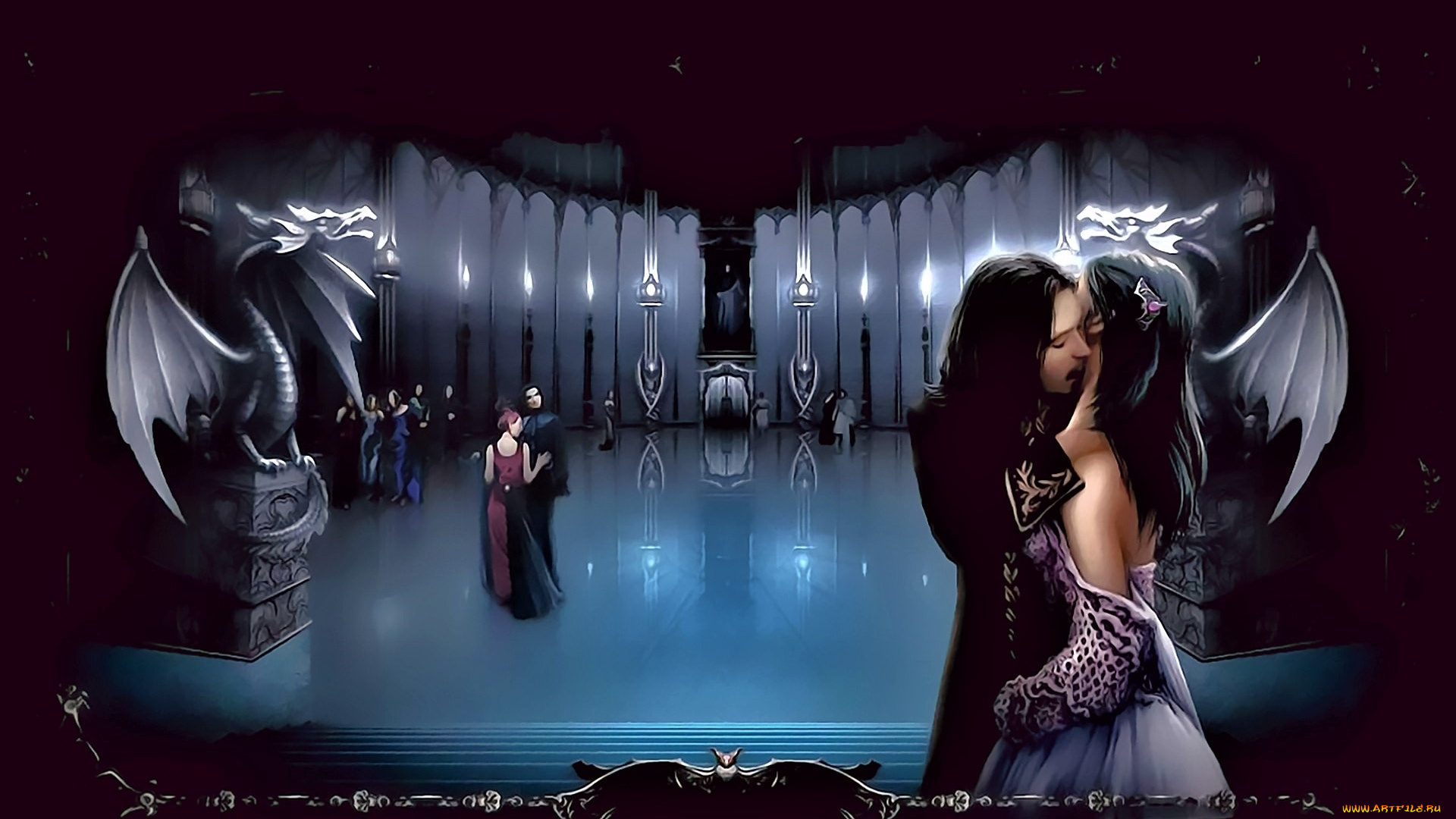 фэнтези, вампиры, бал, пара, вампир