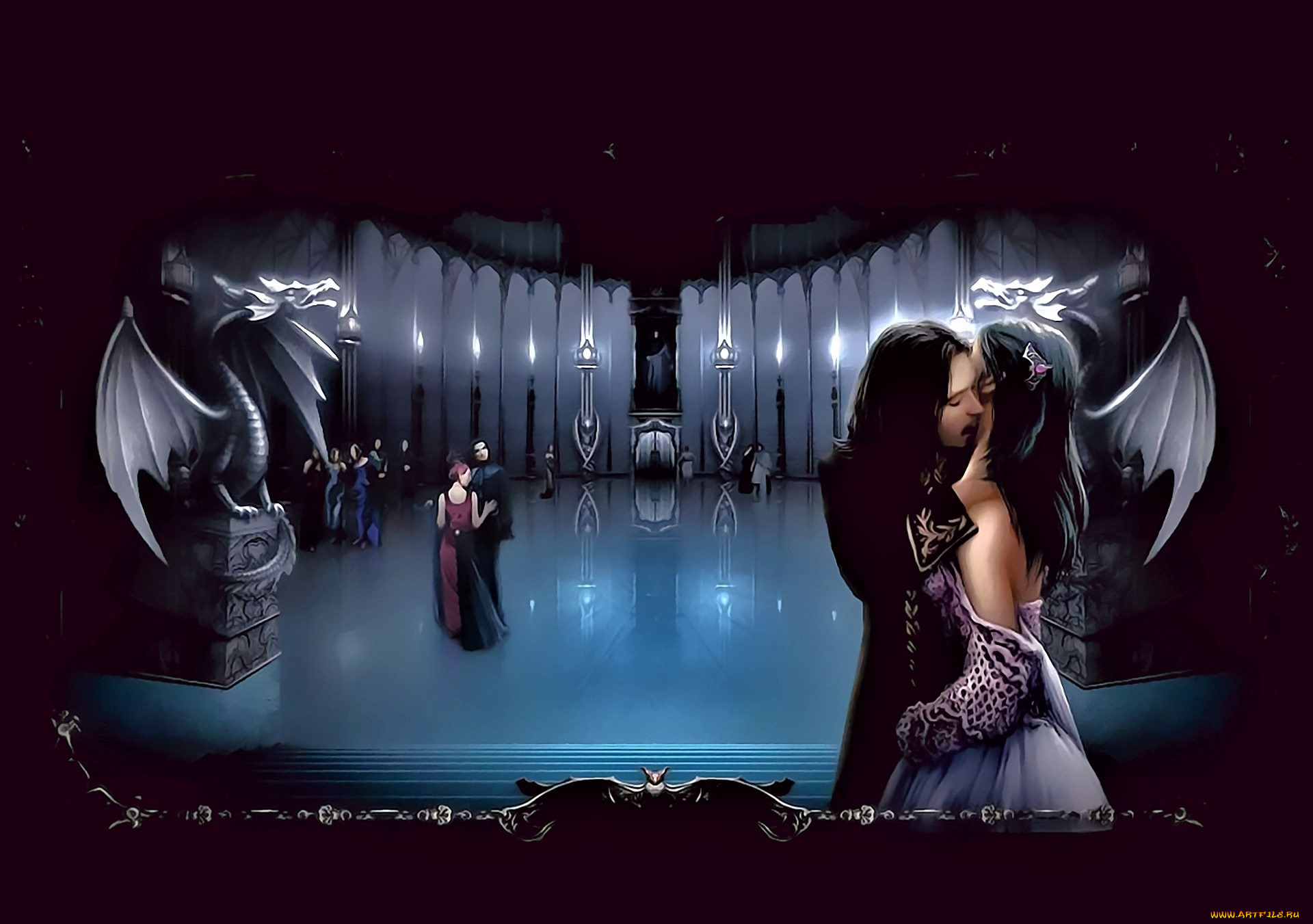 фэнтези, вампиры, бал, пара, вампир