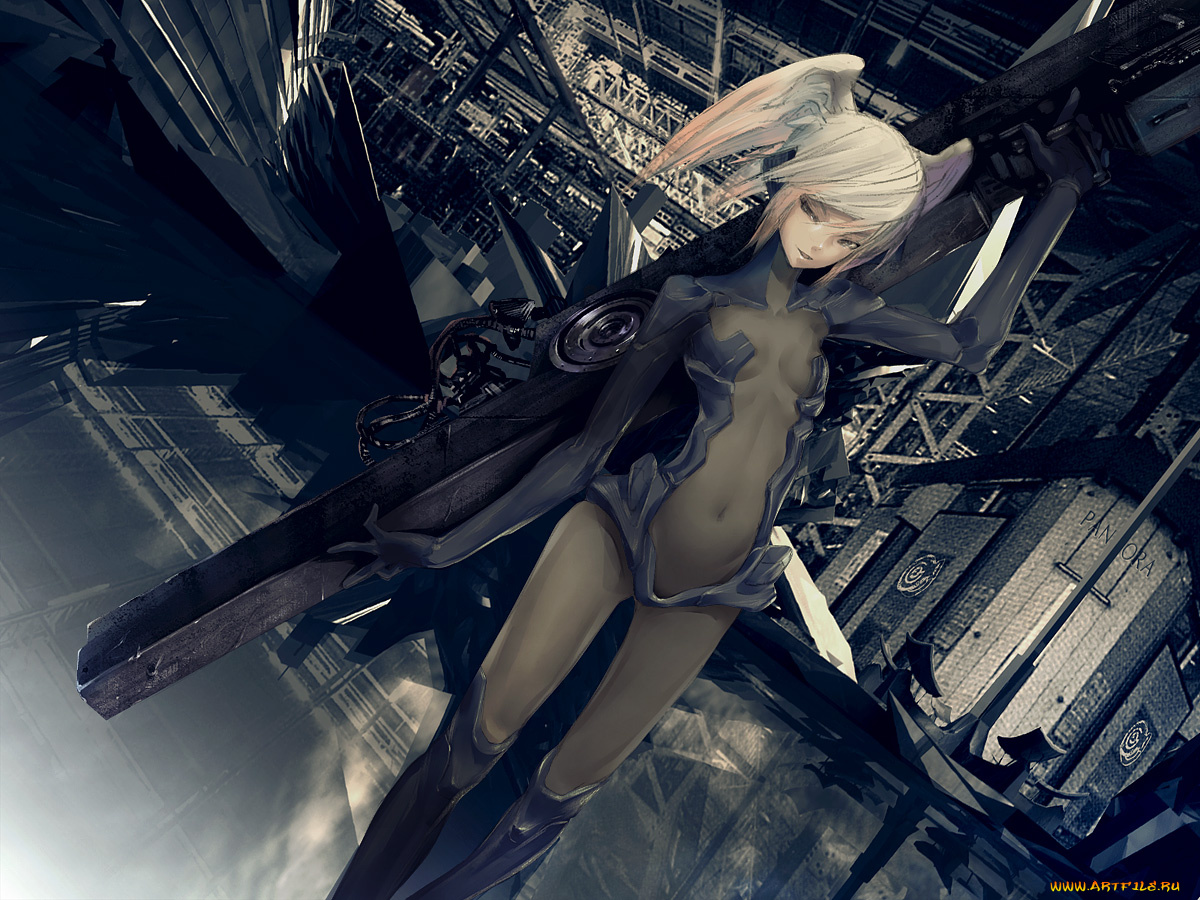 аниме, weapon, blood, technology